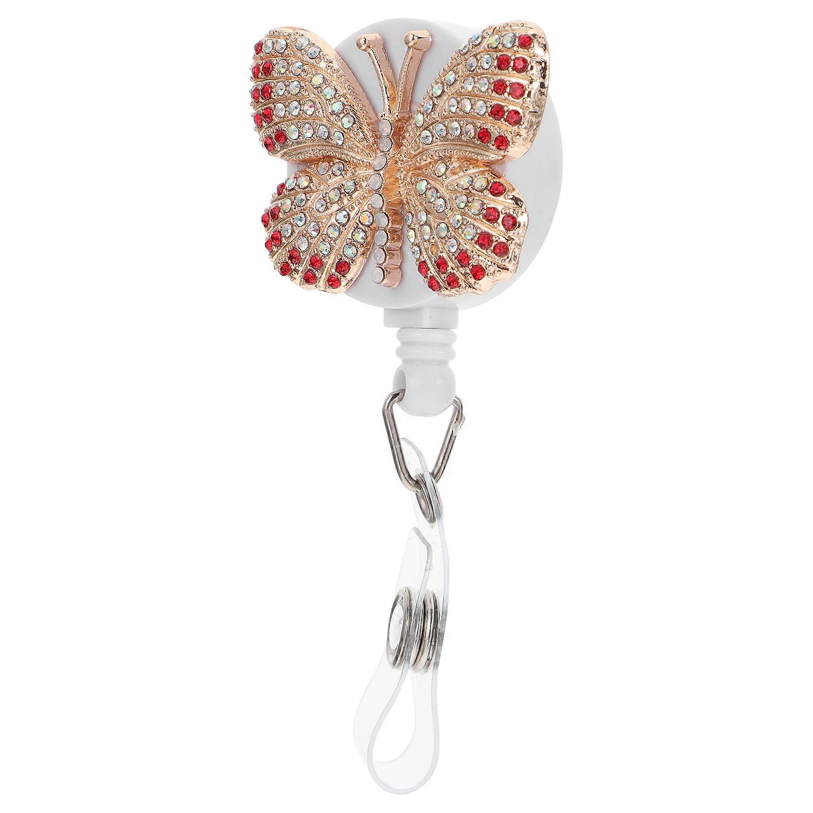 Retractable Butterflies Badge Clip for Office 8Pcs Id Cards Holders