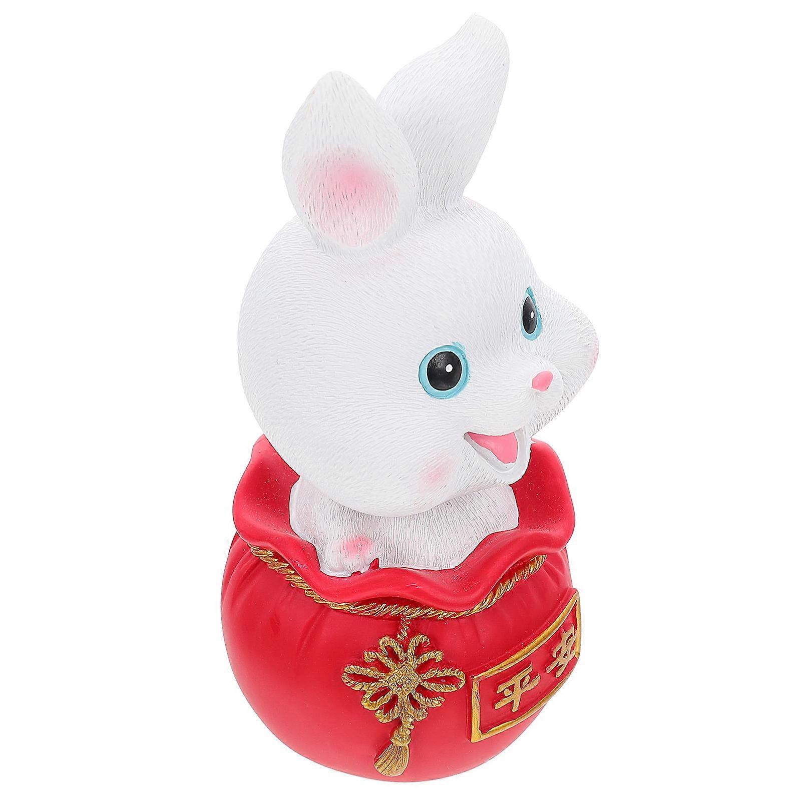 Small Bunny Cake Decoration Figurines for Decoration 3Pcs Year of The Rabbit