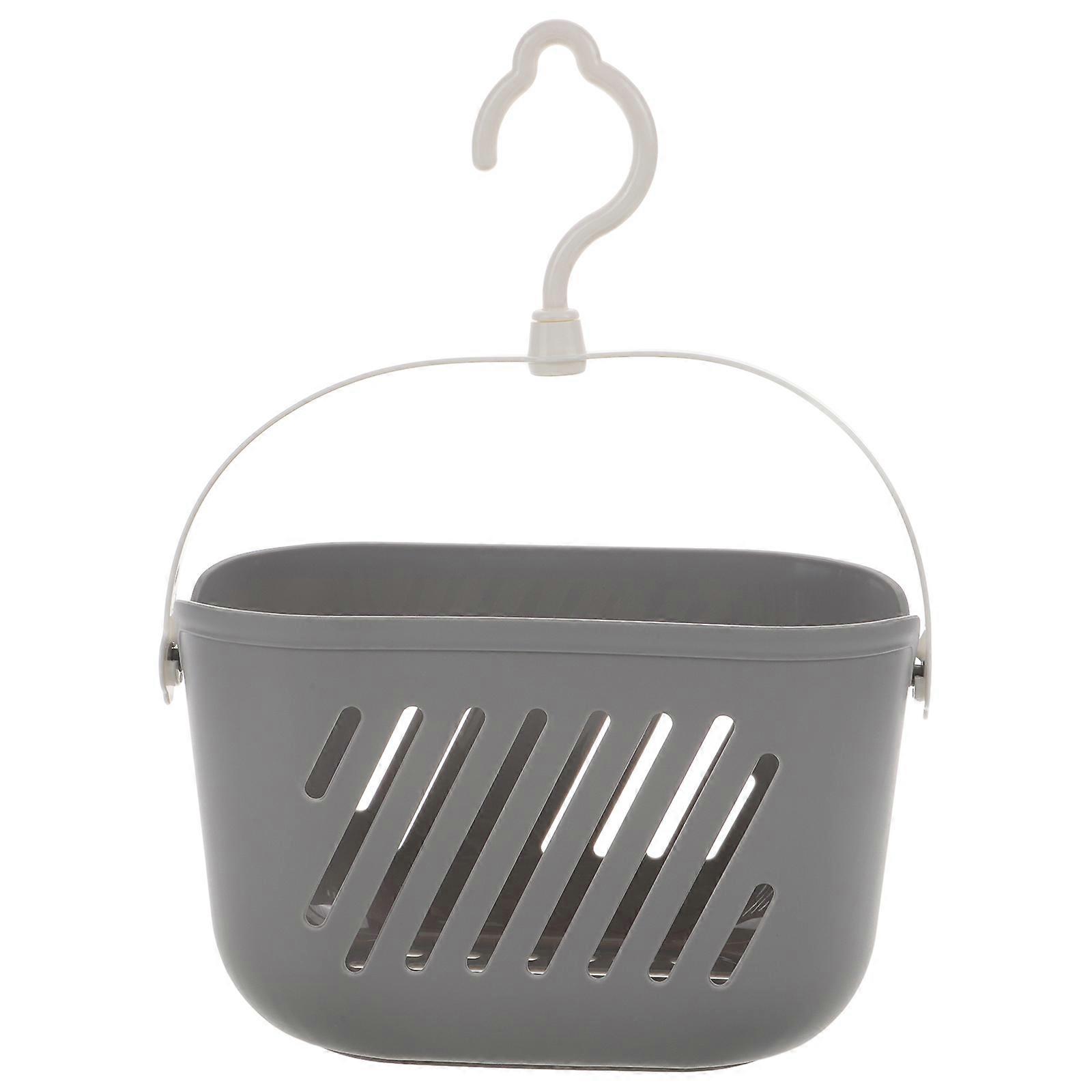 Bathroom Hanging Shower Basket Grey for Storage 2Pcs Plastic