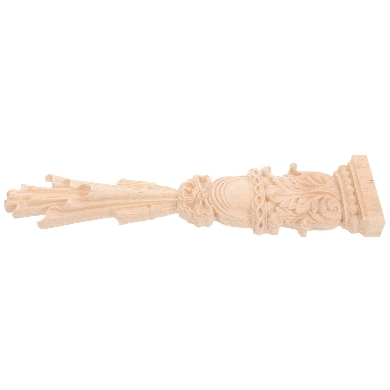 Furniture Applique 2Pcs Wooden Onlay Carving For Cabinet Door Featuring Retro Design And Perfect For DIY Enthusiasts
