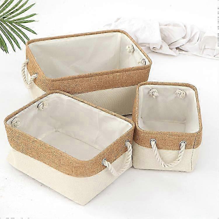 Cotton and Linen Foldable Storage Basket for Sorting and Organizing Miscellaneous Items Storage Baskets Woven Basket 2025