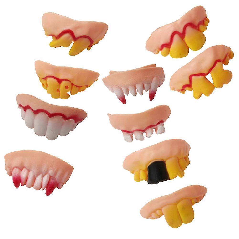 Denture Teeth for Halloween Set for Decoration 10Pcs Durable PVC Material