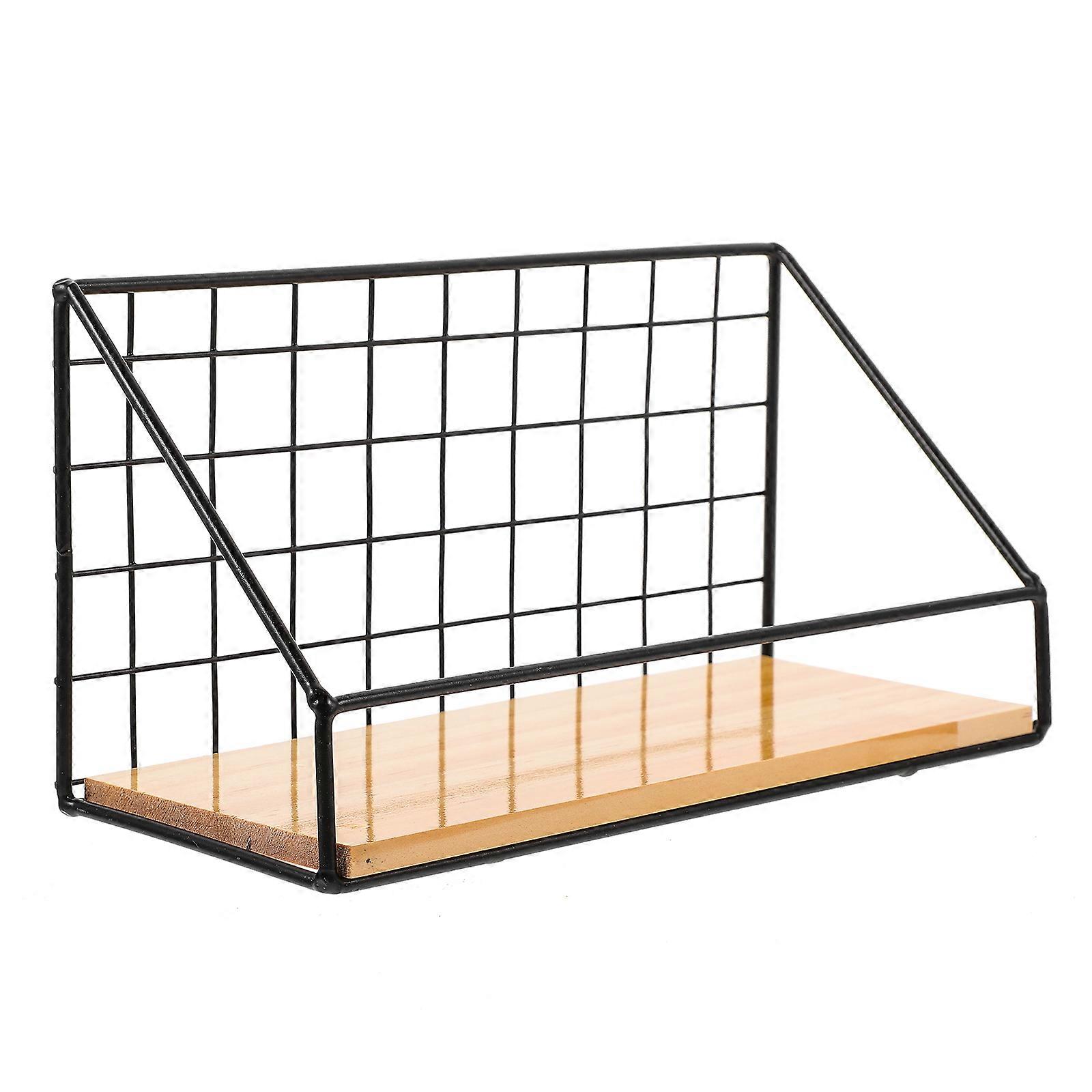 Iron Wall Shelf for Storage Use with Wooden Shelf 1Set