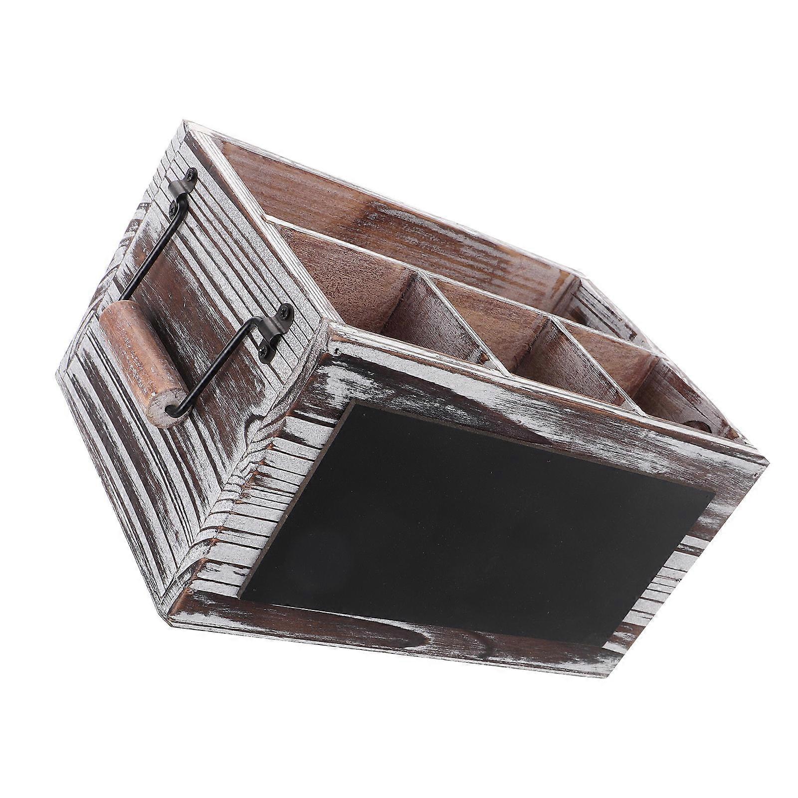 Vintage Storage Box Set Featuring Rustic Design For Home Organization In Light Grey Perfect For Remote Control And Sundries 2Pcs