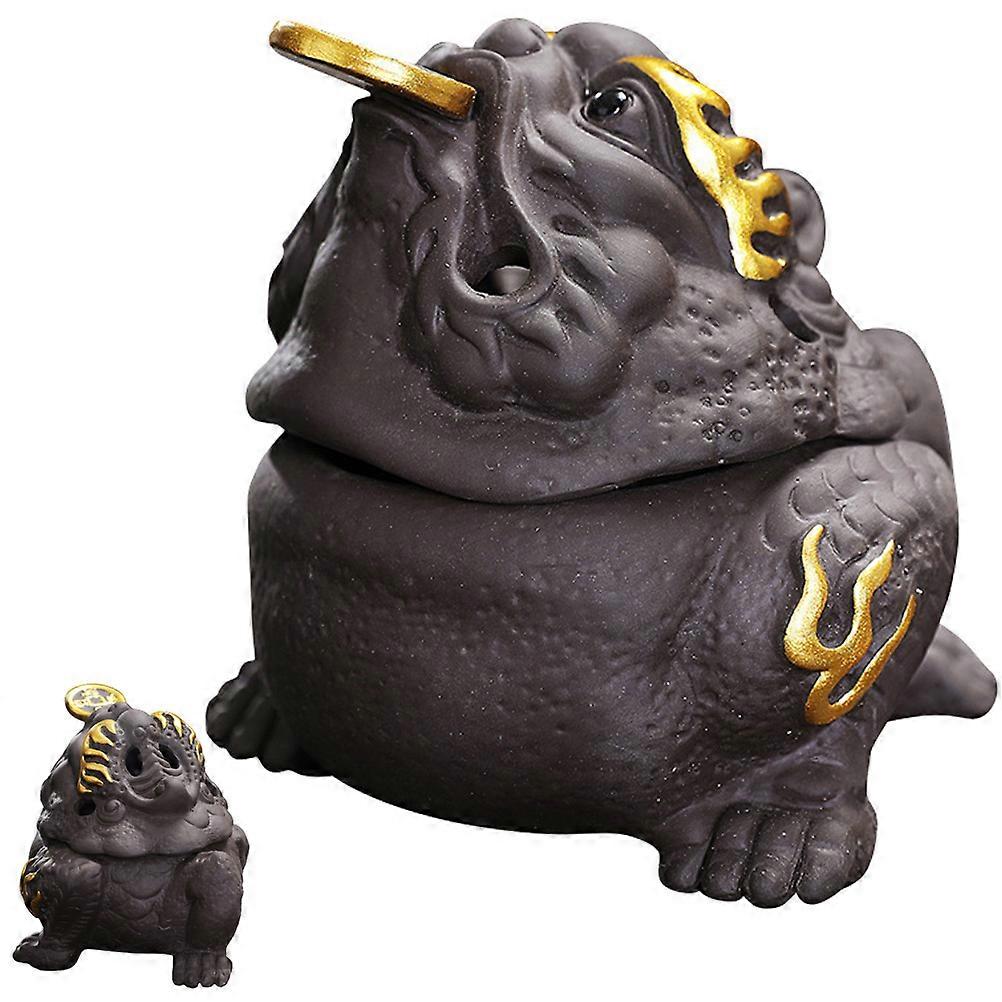 Toad Shape Ceramic Incense Holder For Relaxation 5.6x3.7x8in 3Pcs