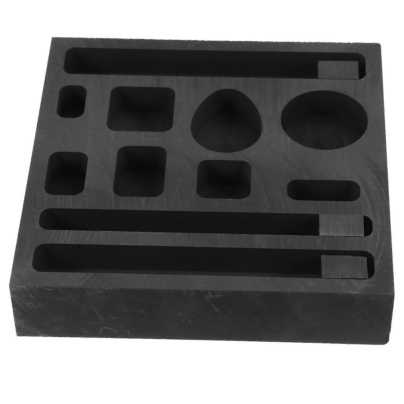 High Density Graphite Molds 11 Holes Ideal For Casting Black Crucible 10.00X10.00X2.10CM Suitable For Metal Casting 1Pcs