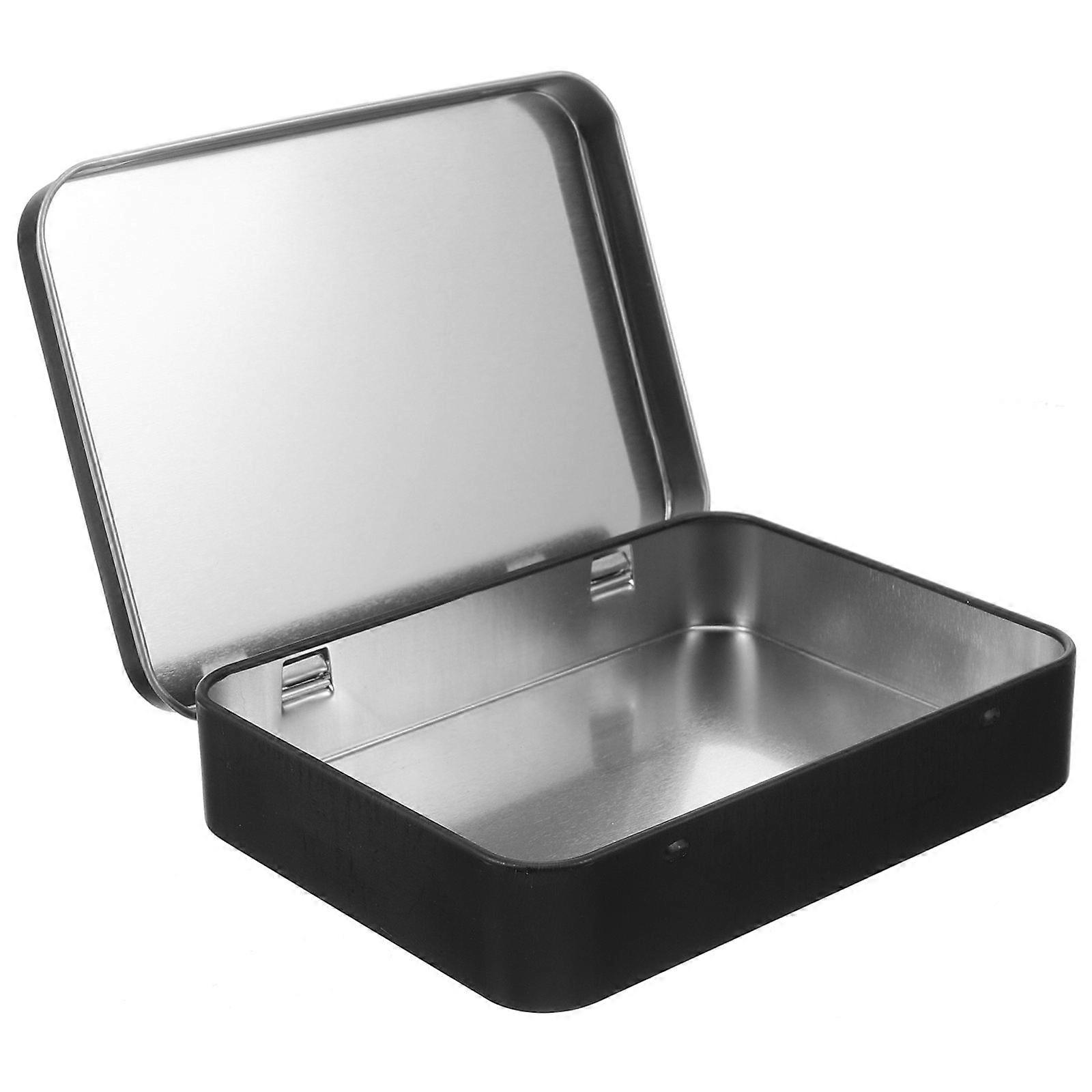 Tinplate Container Moisture-Proof Practical Rectangular Shape 4.5×3.3×0.9in 1Set Storage