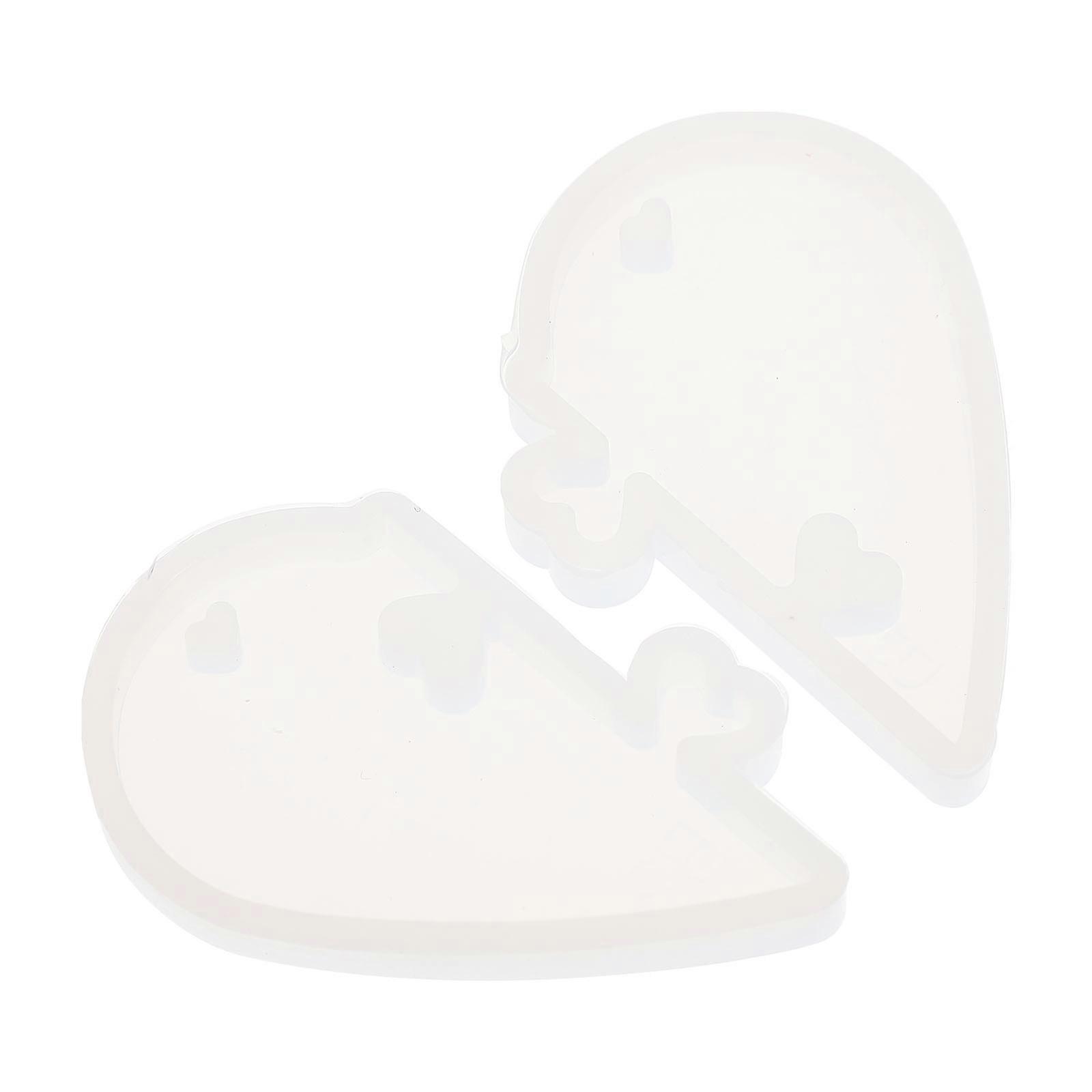 Resin Casting Molds Pendant Mould for DIY Use 2Sets Heart Shaped Silicone