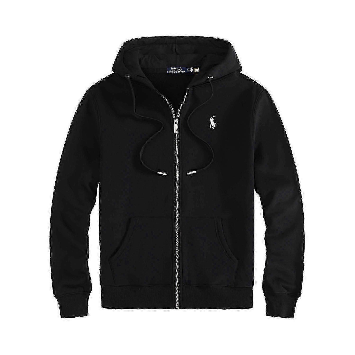 Conjunto de moletom com capuz e logotipo de cavalo pequeno bordado, cardigan com capuz e jaqueta casual de lã para homens - DSW