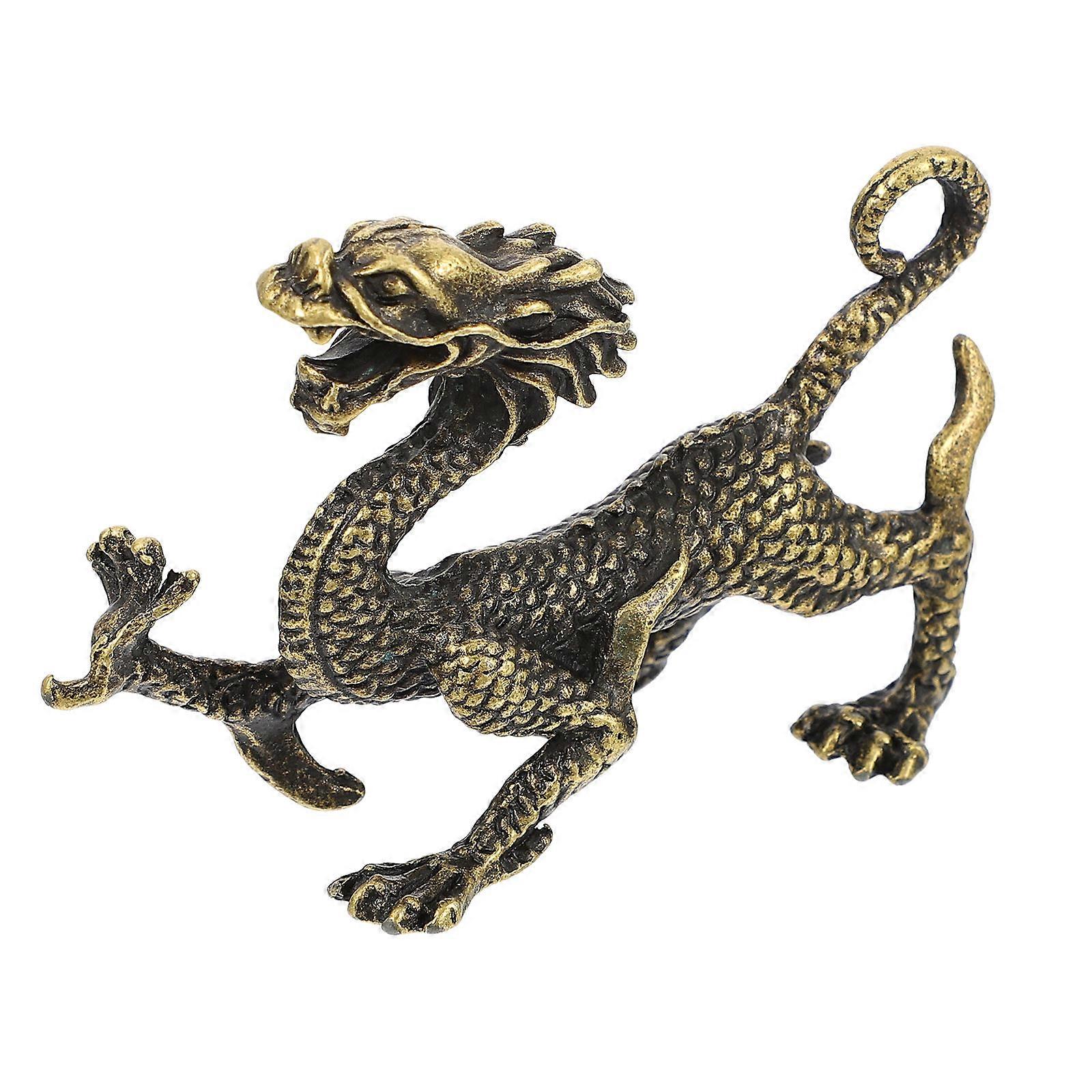 Golden Auspicious Dragon Models Home Alloy Adornment for Decor 6Pcs Set
