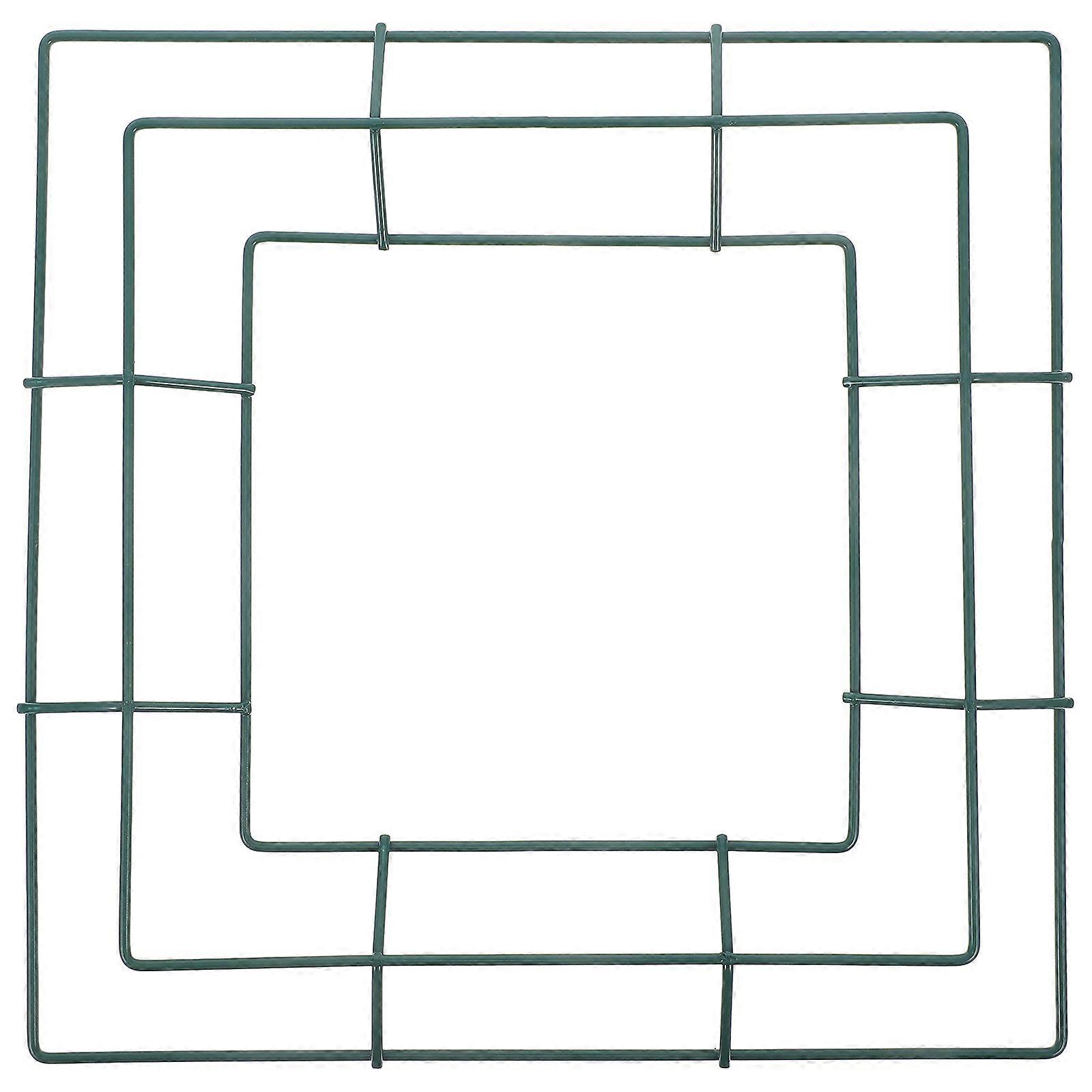 Iron Wreath Frame Square for DIY Flower Making Green Metal Wire Craft