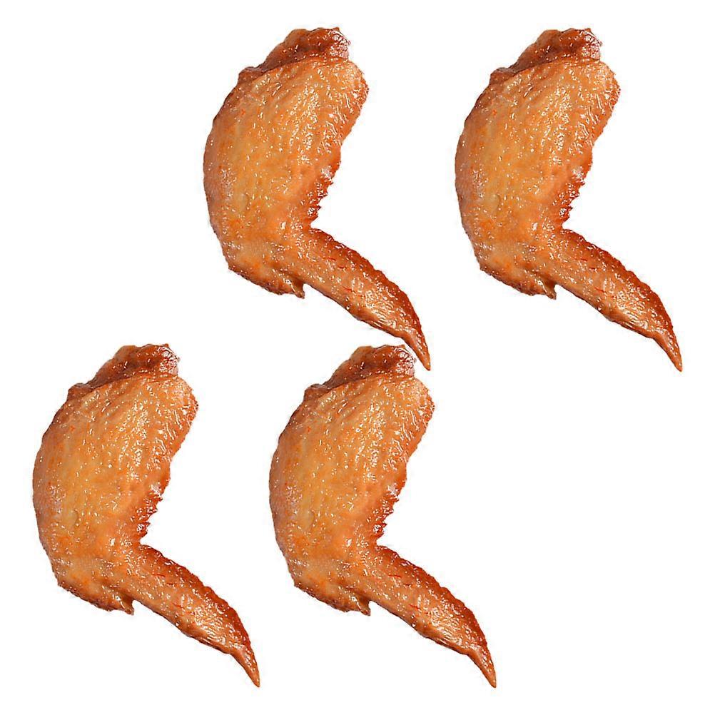 Plastic Roasted Chicken Wing Fake Chicken Wing Model Decoration 4Pcs