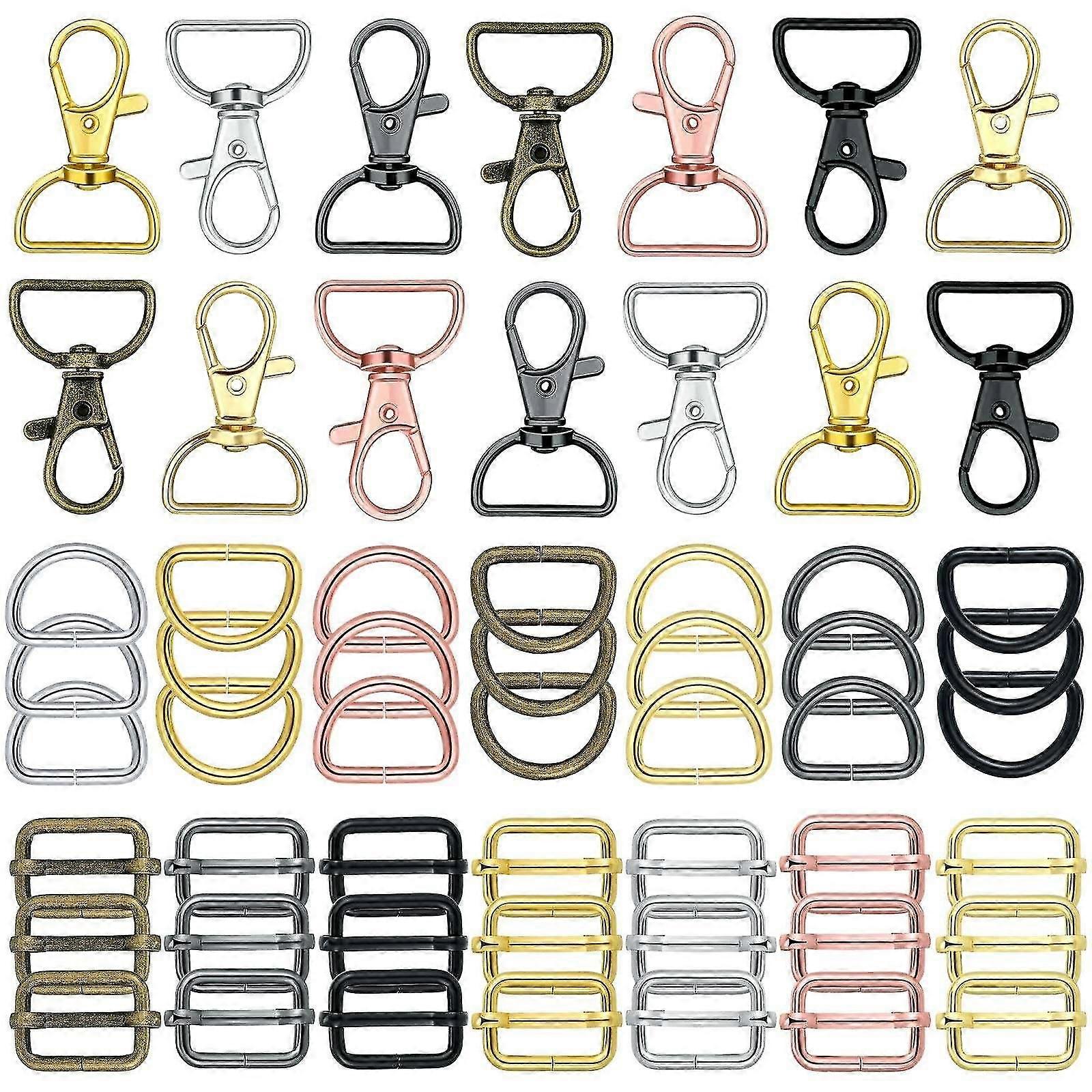 56 Pcs Purse Hardware Keychain Hooks For Bag Making Lanyard Snap Hooks Metal Swivel Clasps With D R