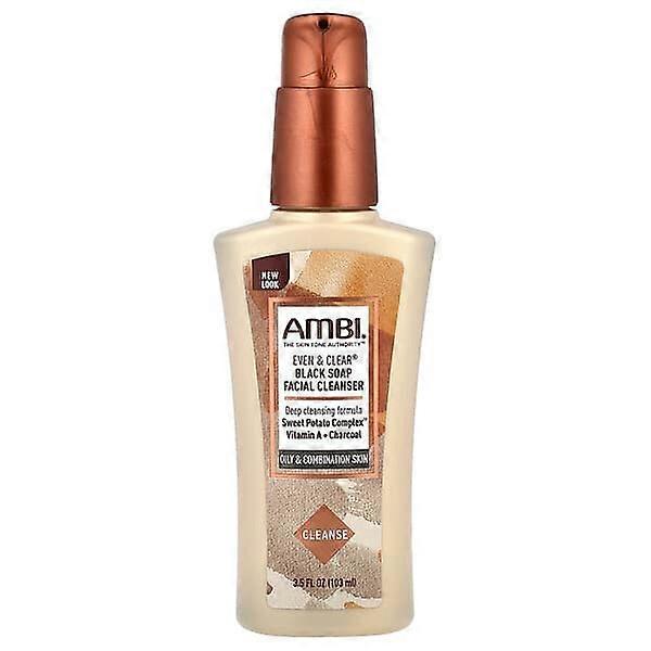 AMBI, Even & ClearÃÂÃÂÃÂÃÂÃÂÃÂÃÂÃÂ®, Black Soap Facial Cleanser, Fragrance-Free, 3.5 fl oz (103 ml)