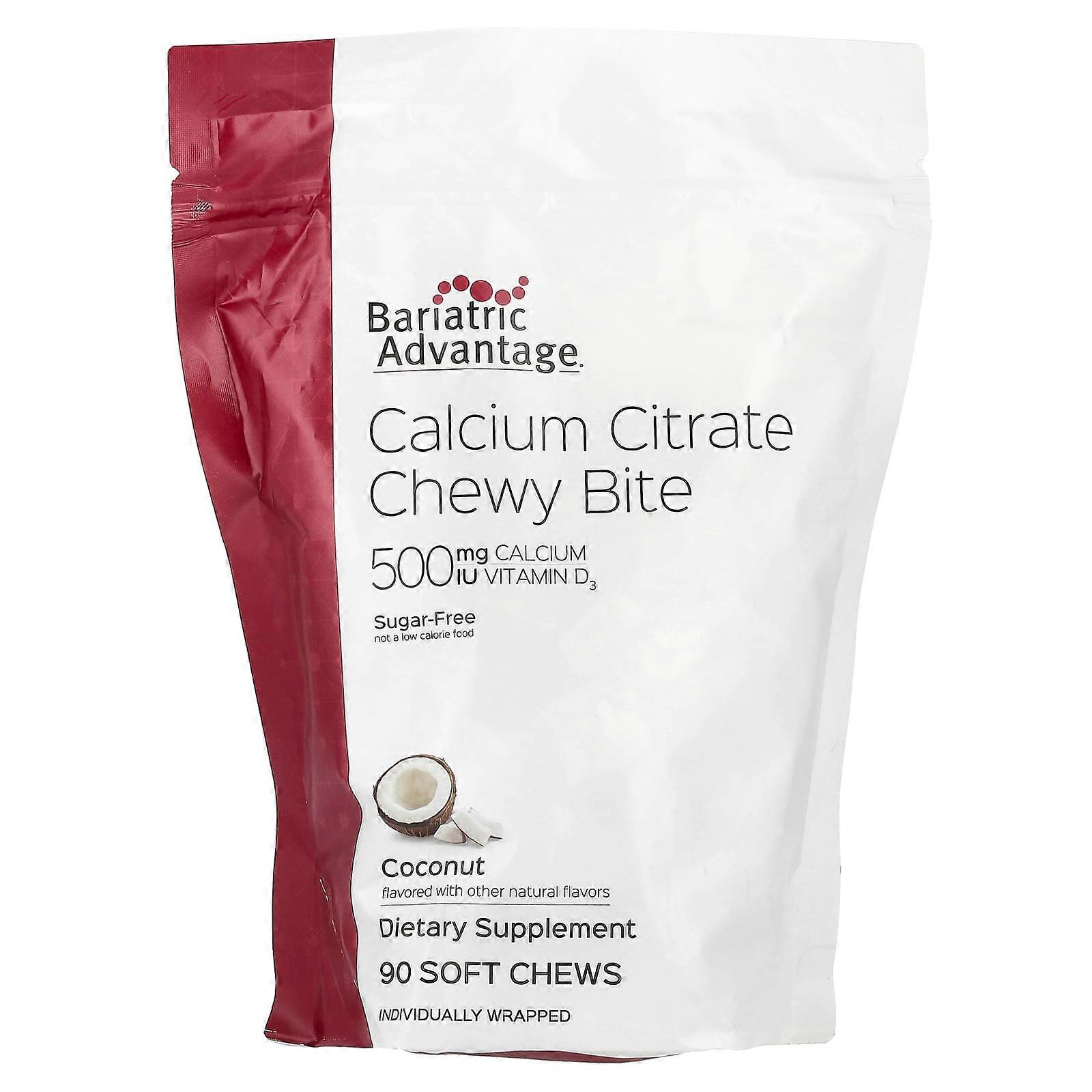Calcium Citrate Chewy Bite, Sugar-Free, Coconut, 90 Soft Chews