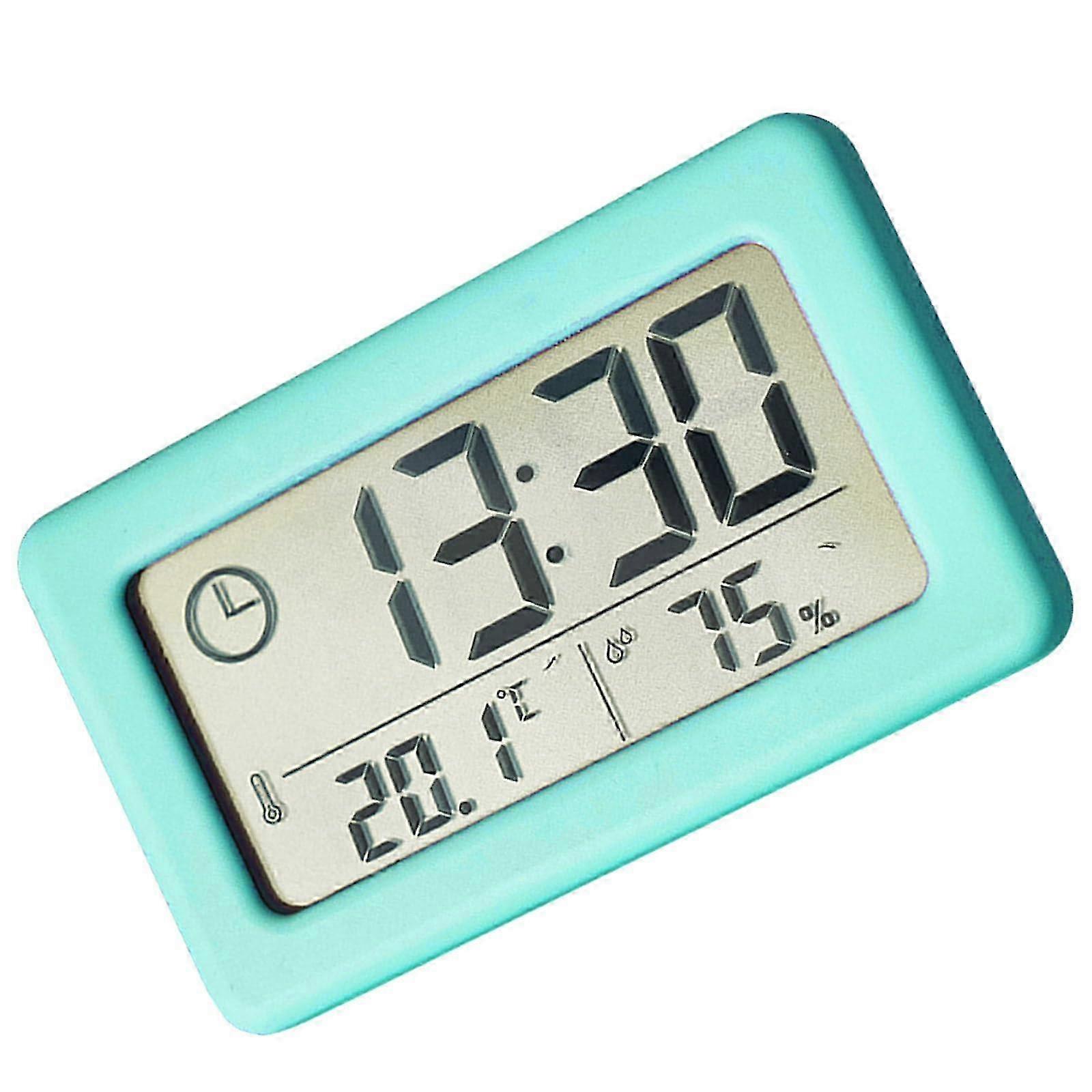 Precise Electronic Temperature and Humidity Clock with Oversized Blue Screen for Bedrooms and Workspaces