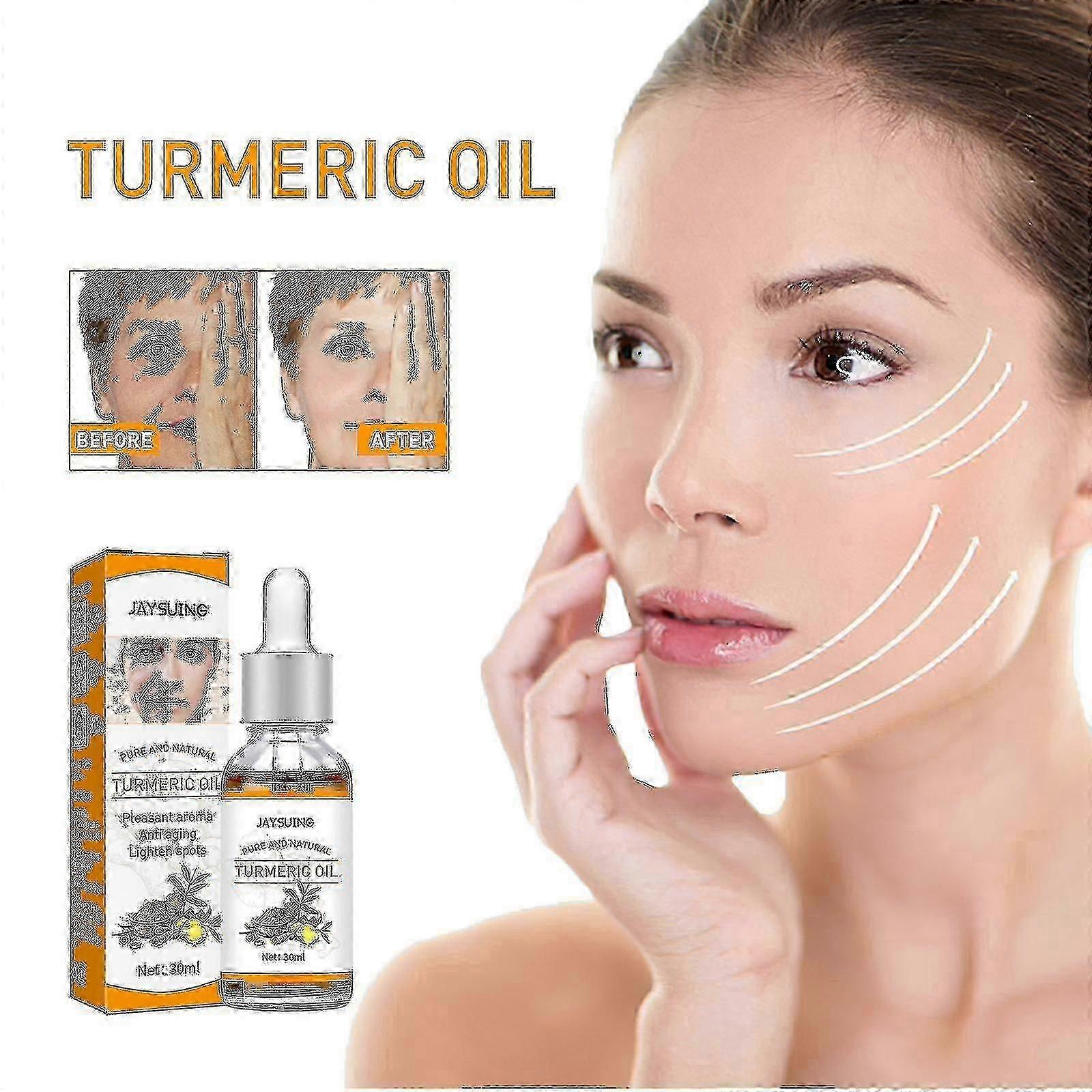 Jaysuing Kurkuma Ätherisches Öl Nährend Feuchtigkeitsspendend Lifting Straffung Aufhellende Haut Aufhellung Feine Linien Anti-Aging