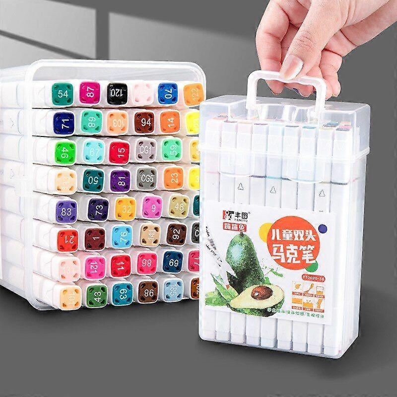 Multicolor Marker Pen Set Double-Headed Marker Oily Color Marker 24 / 48-Color School Drawing Supplies Art Sketchin Stationery