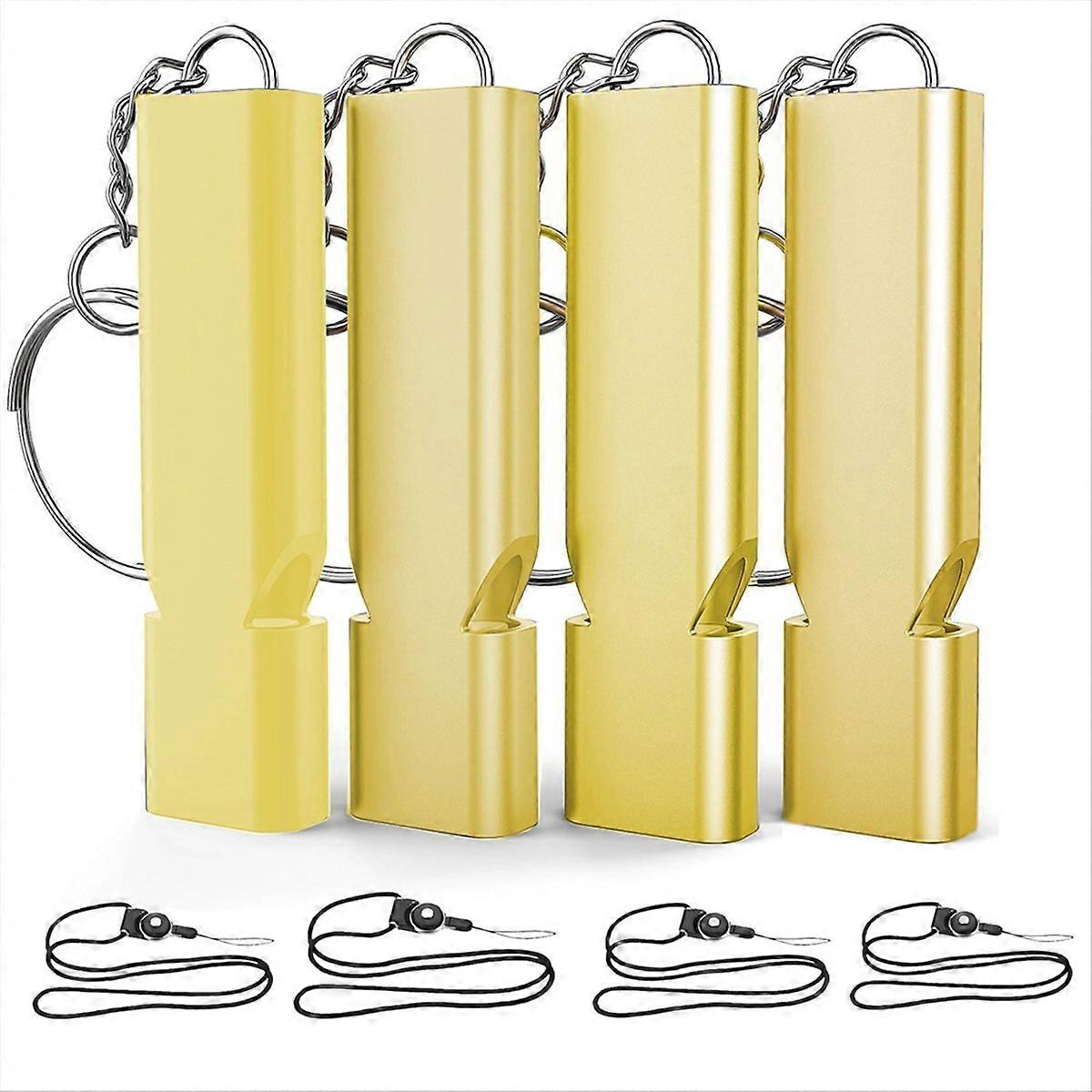 4PCS Notfall-Überlebenspfeife Notfallpfeife, Gold
