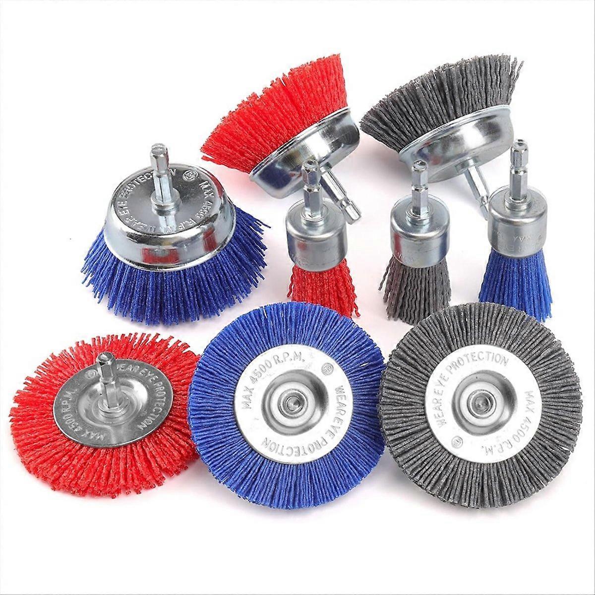 9 Pack Nylon Filament Abrasive Brush Set Abrasive nylon brushes