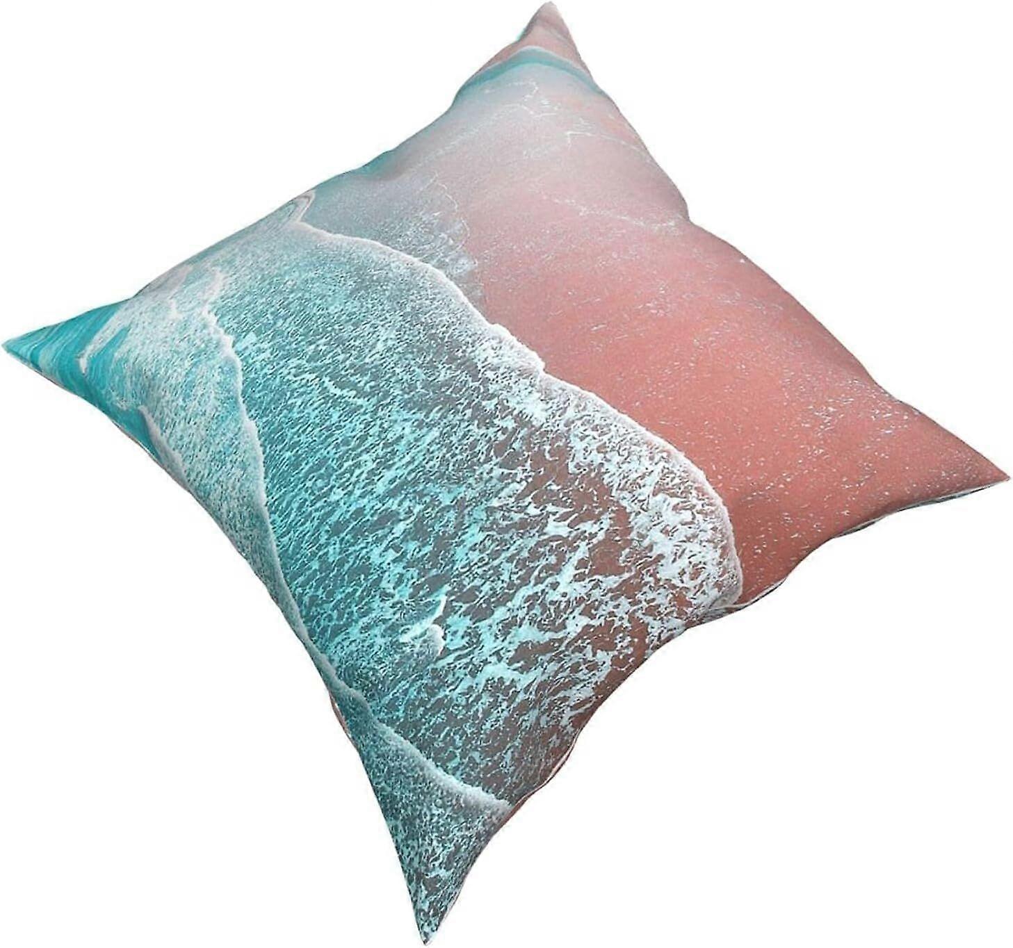 y79シーブルーとローズゴールドのタペストリー枕カバーファッションスクエア枕カバークッションカバー装飾スロー枕カバー18 X 18インチ45 X 45 cm -TB1579 io79
