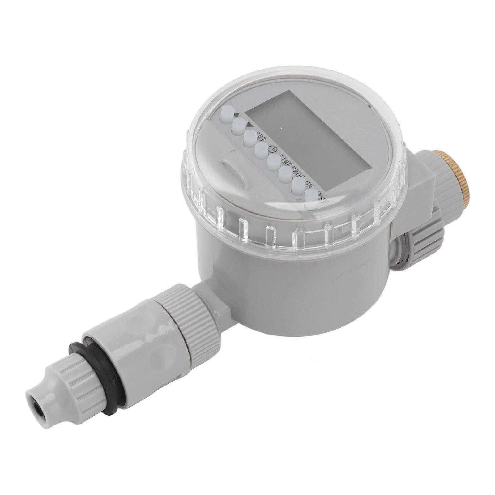 Watering Timer Water Controlling Automatic Drip Irrigation Timer for G1/2 G3/4 Threaded Faucet Garden Potted Plants Grey 