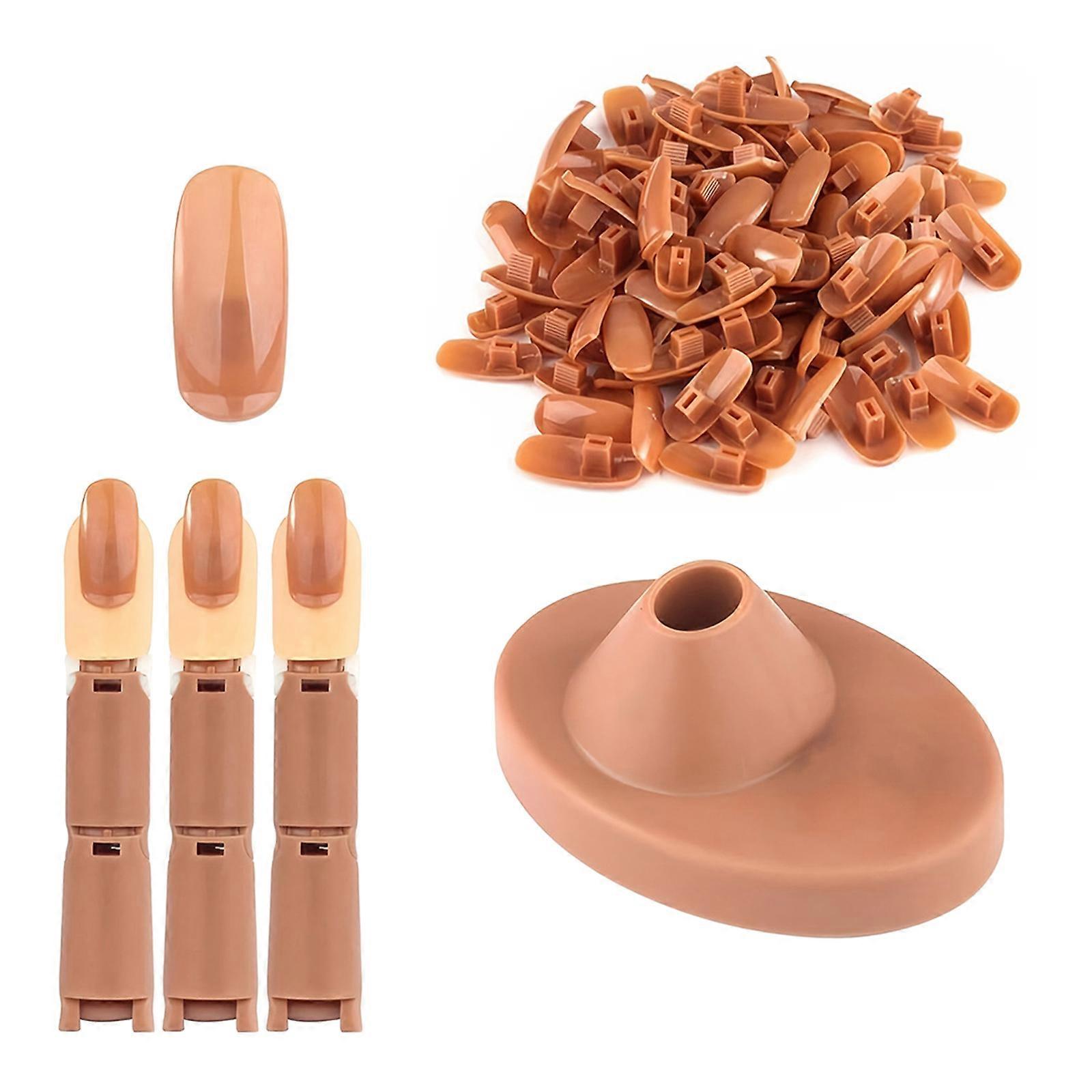 Detachable Nail Training Model With Sturdy Base Realistic Surfaces Texture Multiple Tip Sizes For Home Practice Classroom Demonstrations Skill