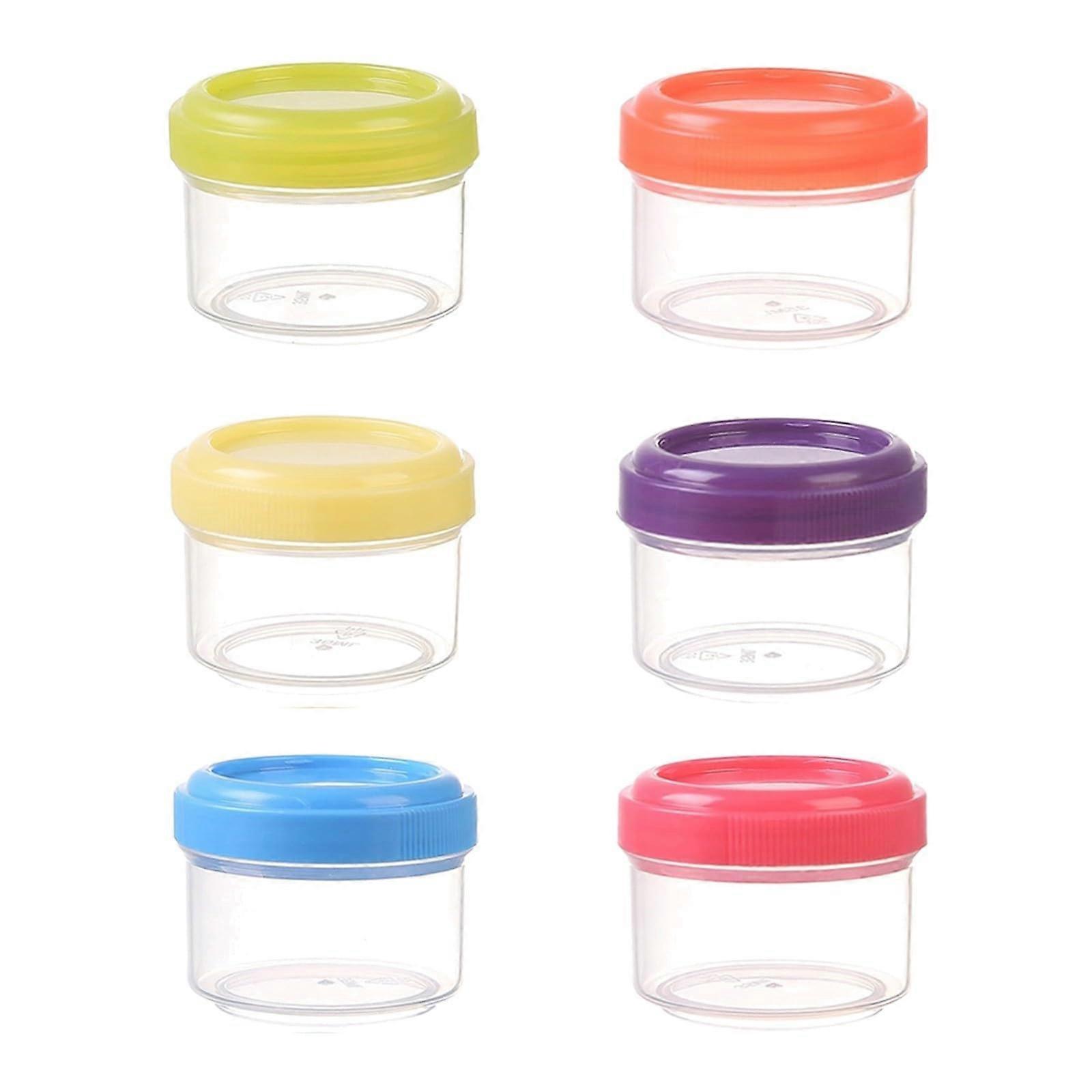 Clear Plastic Jars 6Pack 35ml Leakproof Lids Refillable Jars For Kitchen Organization Condiments