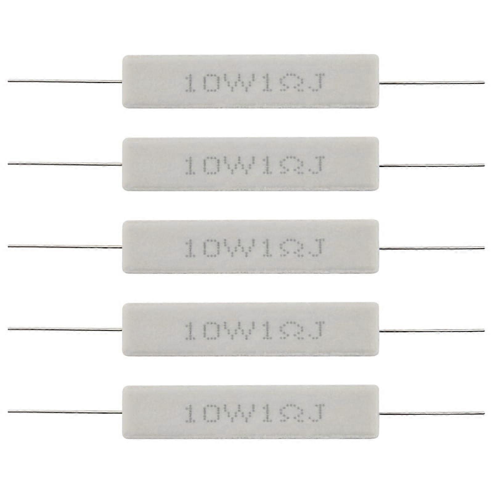 1.0 Ohm 10W Wirewound Ceramic Cement Resistor 5 Pcs