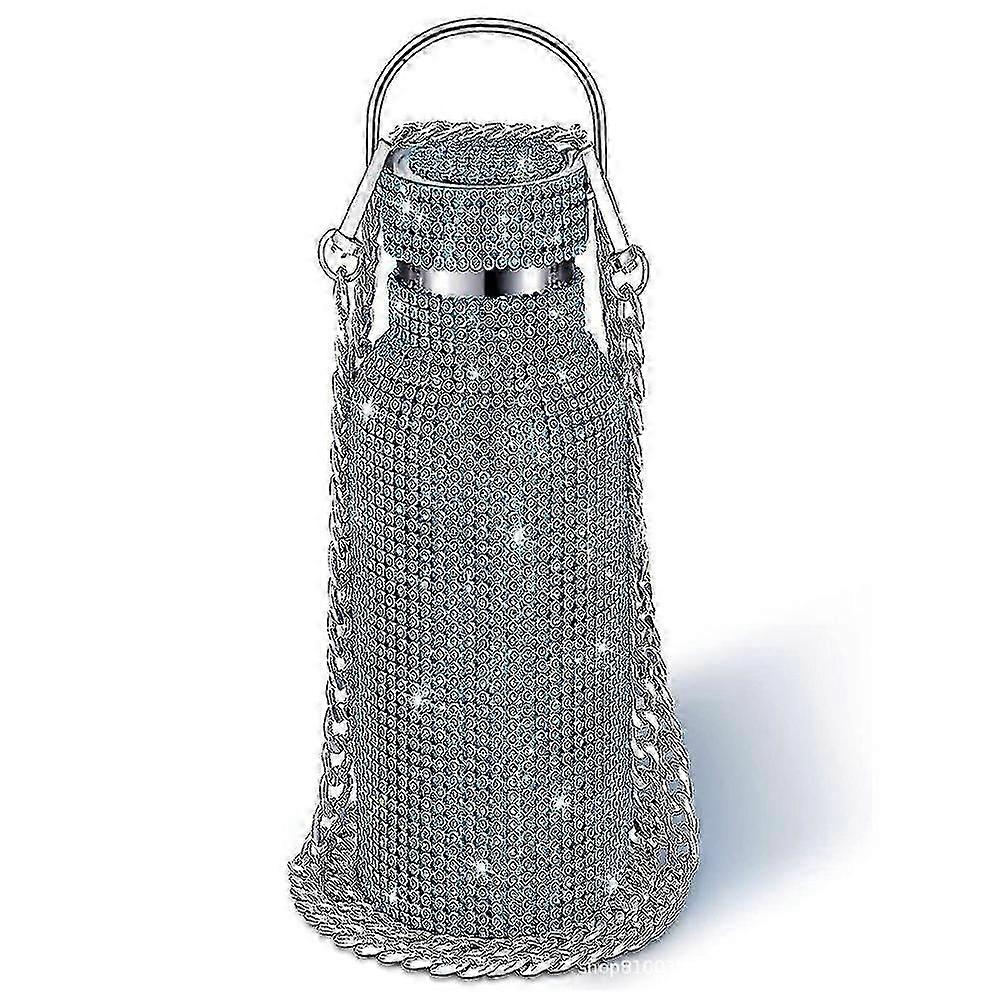 キラキララインストーン断熱ウォーターボトルステンレススチールダイヤモンドフルボディサーマルボトルチェーンギフト付き女性女の子