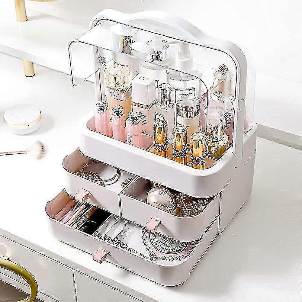 Transparent portable makeup box - small ivory white 2025