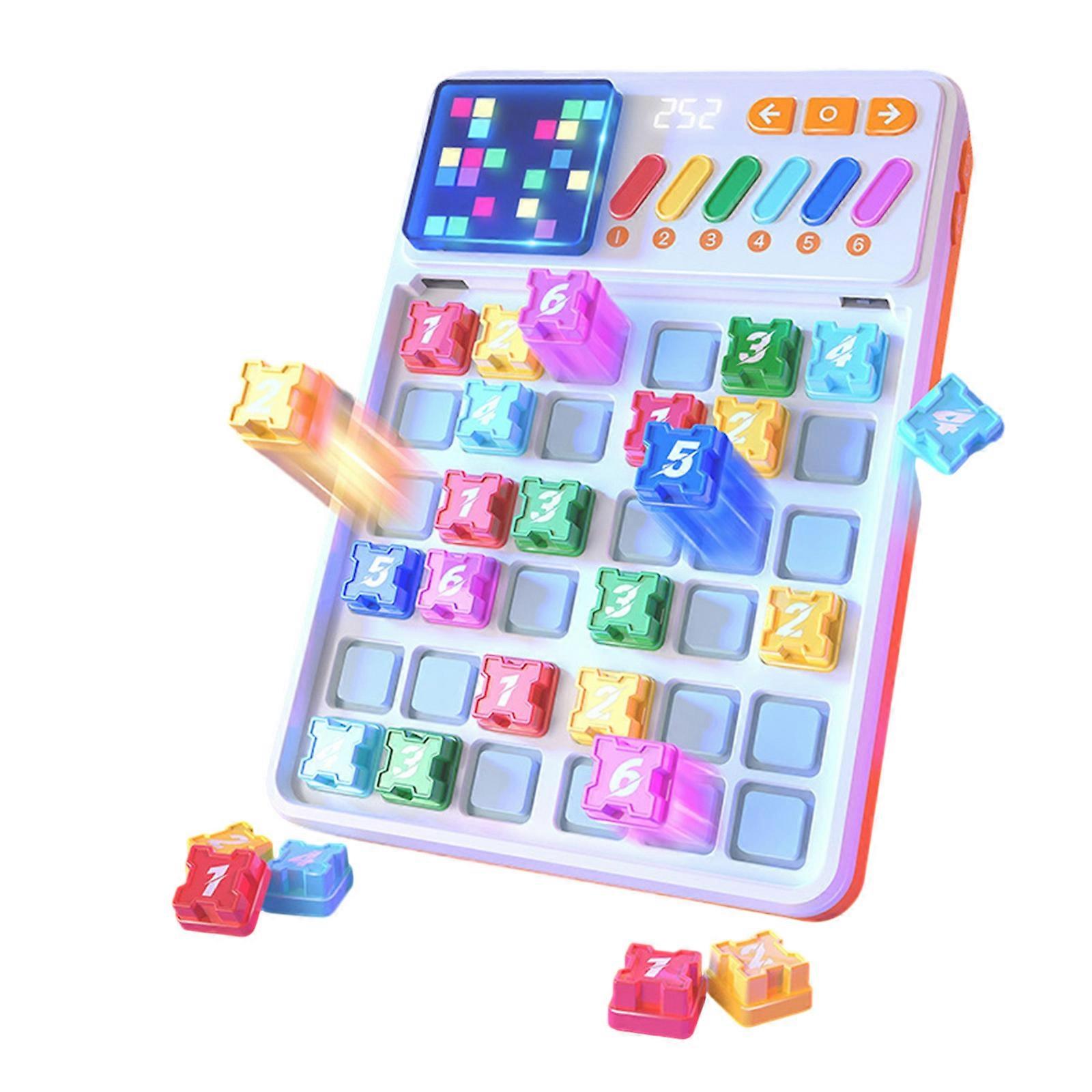 Kids Logical Development Electronic Sudoku Device 3500 Challenges Compact Travel Toy Multicolor