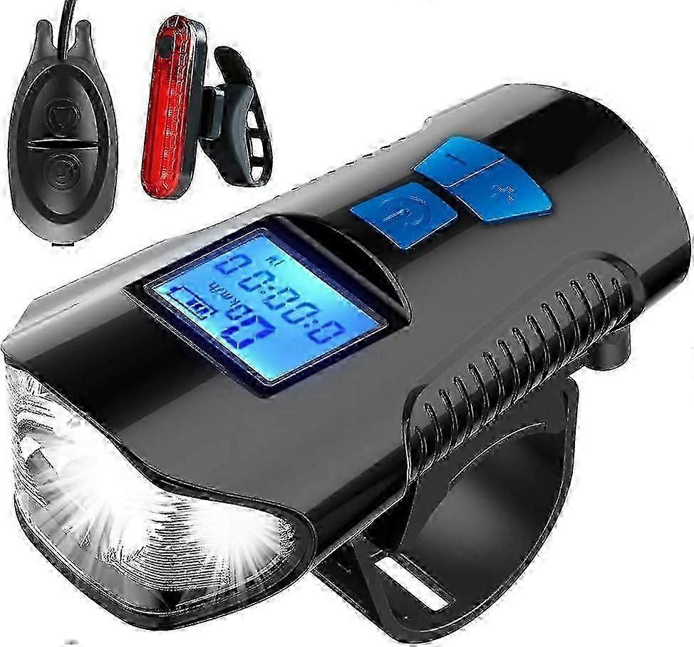 11 USB Rechargeable Front and Rear LED Bicycle Lights for Bicycle Front Light, Bicycle Speedometer, Waterproof Odometer, Suitable for You