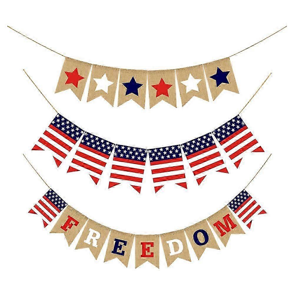 لافتات وطنية عيد الاستقلال معلقة العلم الدعائم متنوعة اللون بشق شكل ديكور ديكور المنزل 3 قطع