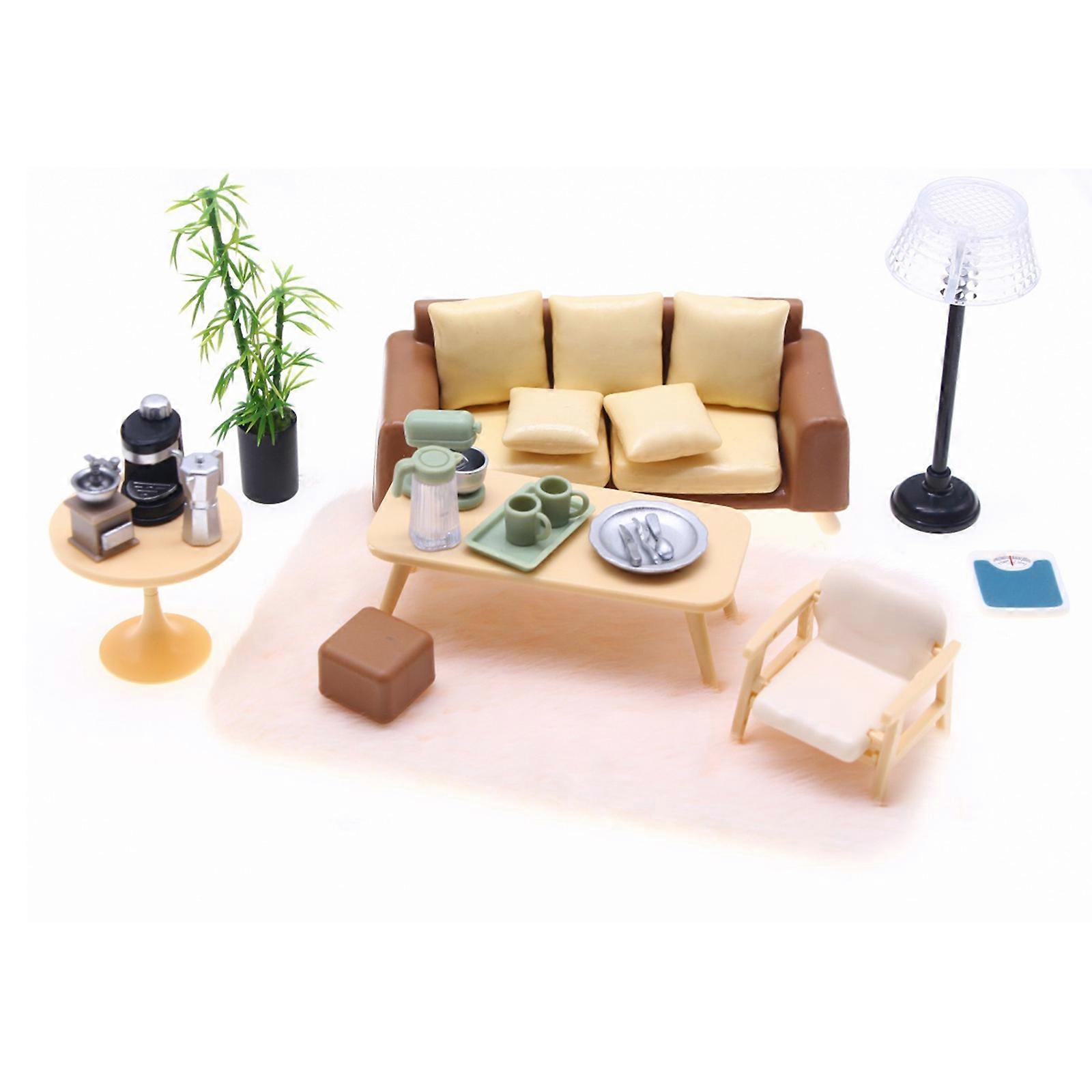 Compact 1/12 Scale DollhouseS Sofa For Model Displays Creative Projects And Photography Multicolor