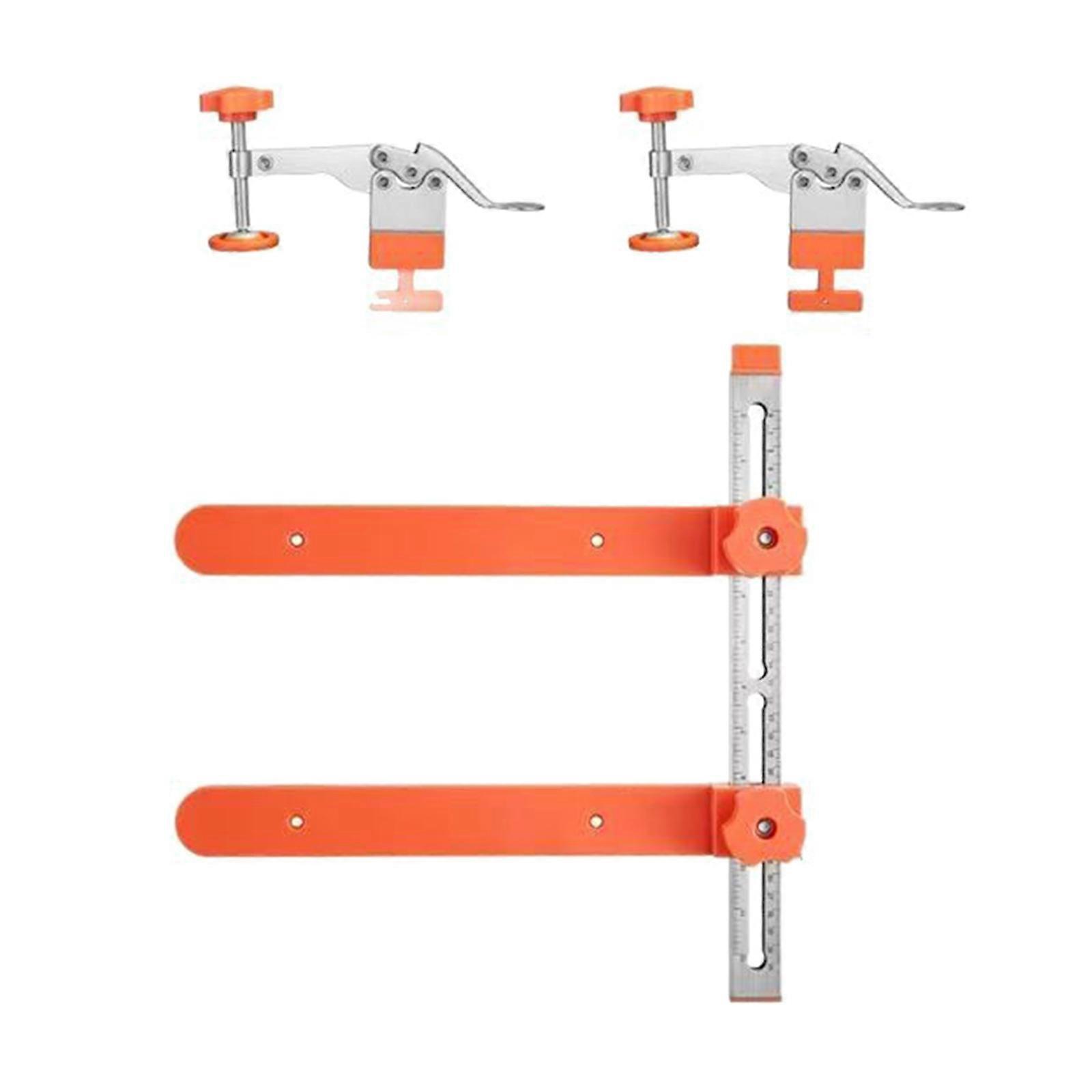 Drawer Slide Installation Jig Kit Drawer Slide Tool Cabinet Hardware Jig Shelf Pin Jig Hinge Jig for Cabinet Multicolor