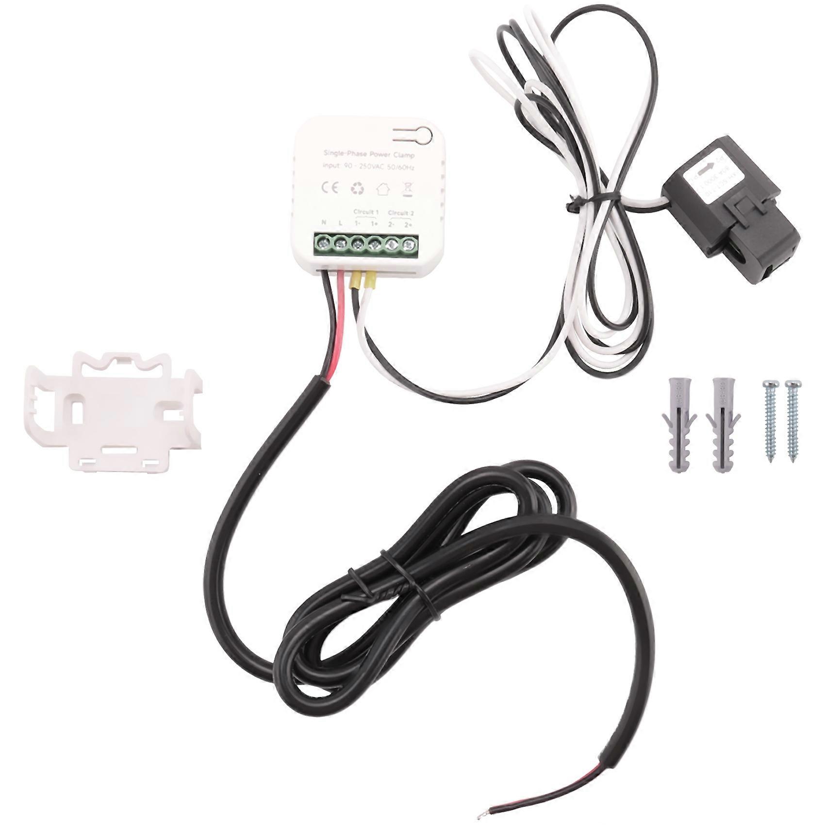 Tuya Smart WiFi Energy Meter 80A with Current Transformer Clamp KWh Power Monitor Electricity Statistics 90- 250V(1CT)