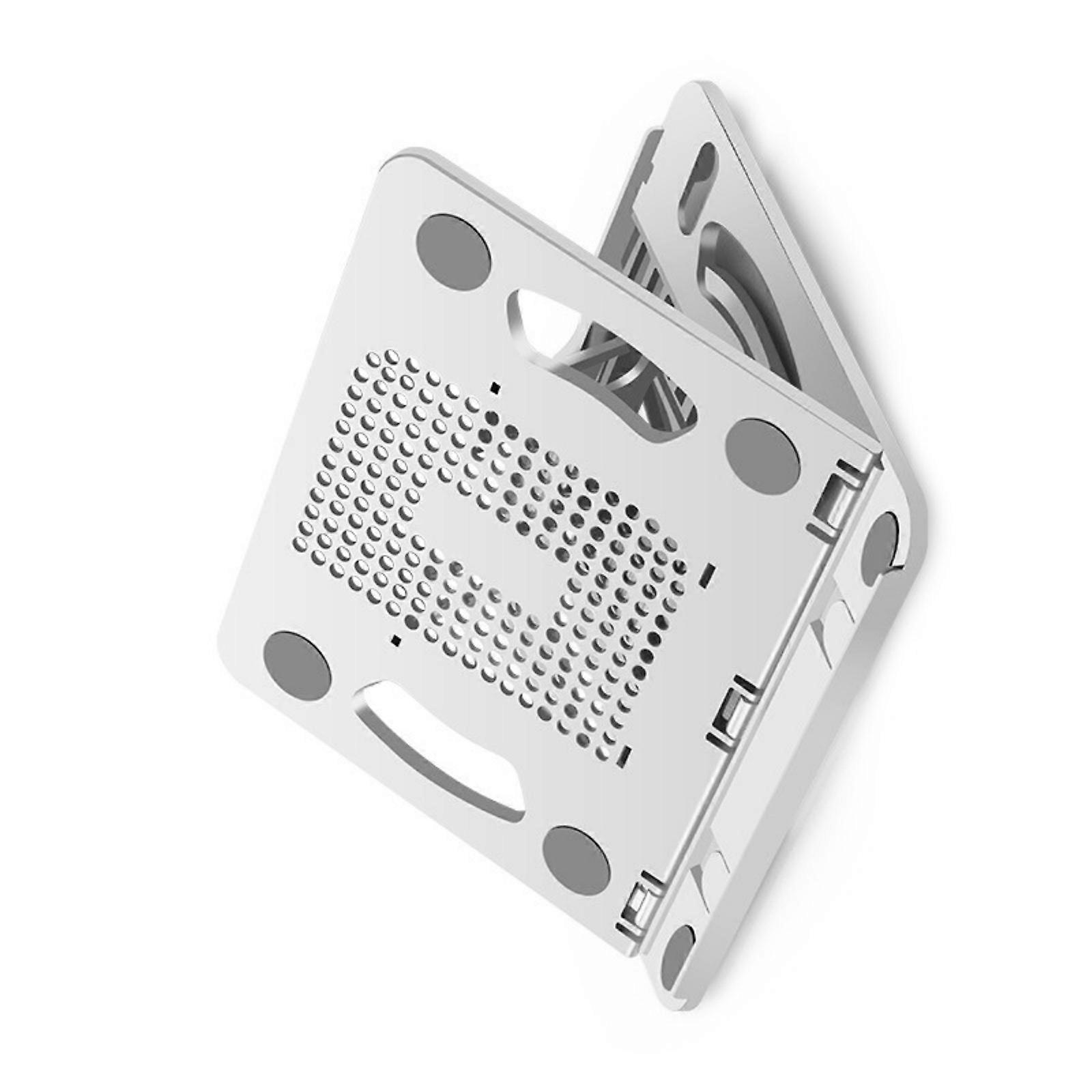 Adjustable Laptop Stand for Desk Ergonomic Laptop Rack with 360 Degree Rotating Base Foldable Notebook Computer Holde  White