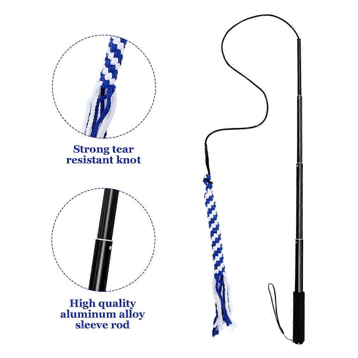 UEETEK Retractable Dog Interactive Stick Extendable Flirt Pole Funny Chasing Tail Teaser and Exerciser for Pets (Black, Size L)