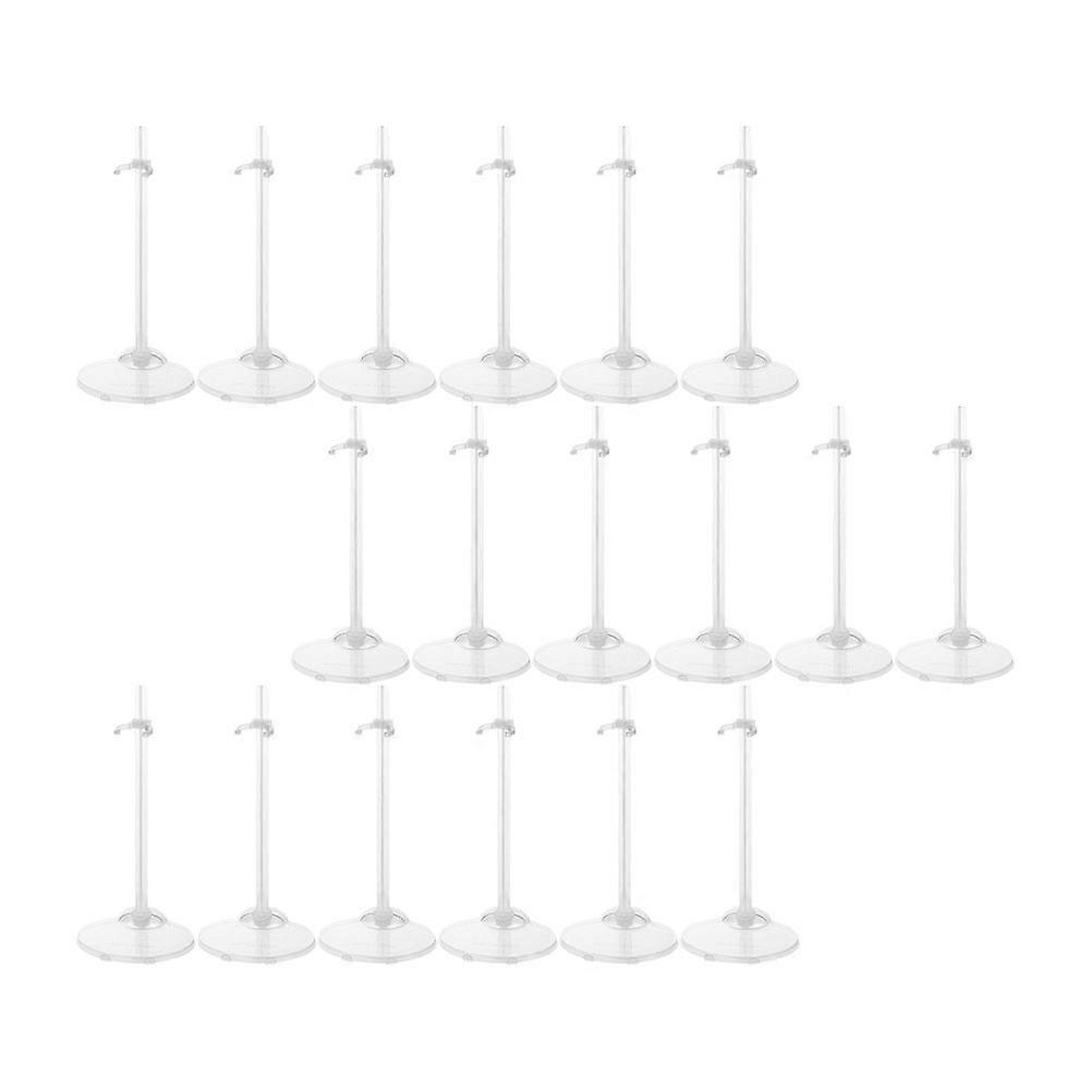 Toy Stands Holding Doll Supports for Display 18Pcs Transparent Plastic Racks