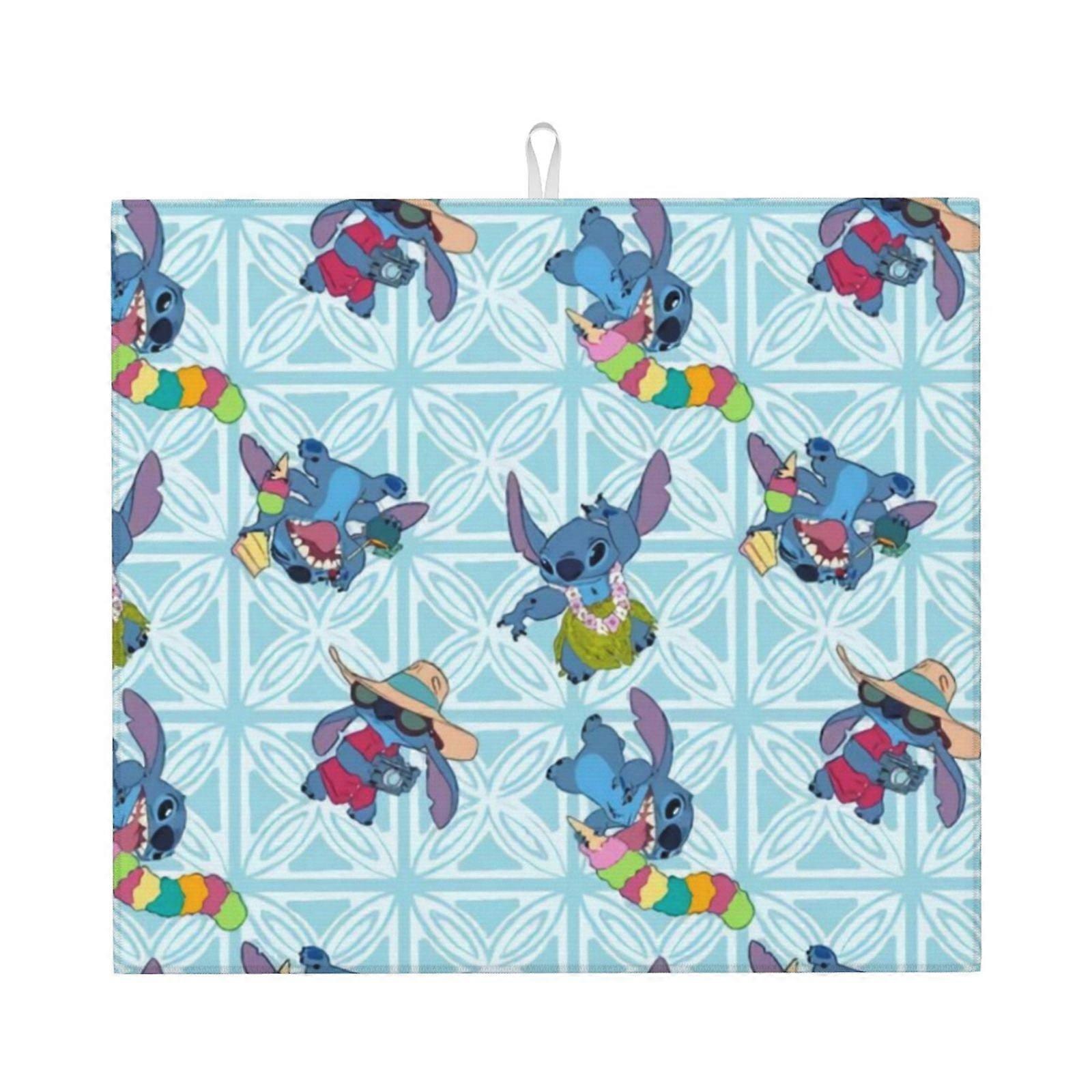 Stitch Dish Drying Mat For Kitchen Counter, Microfiber Dish Mat, Fast Absorbent Draining Pad