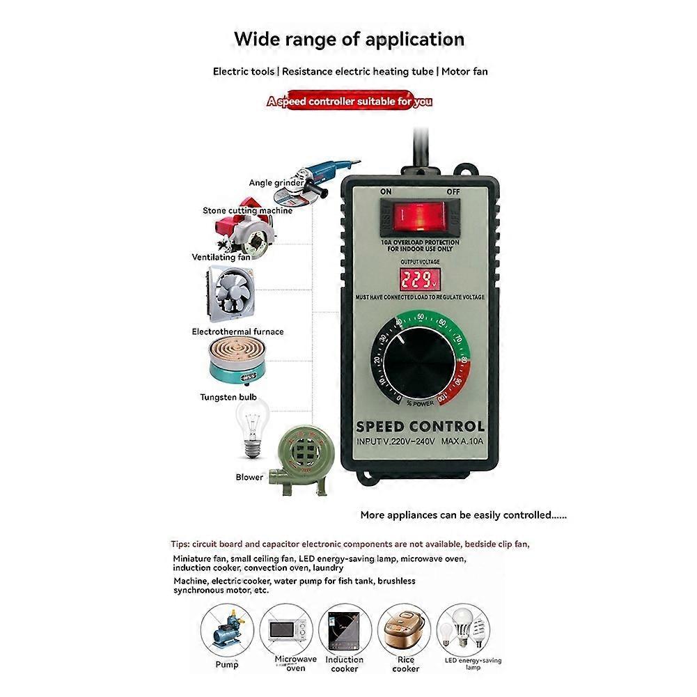 4000W Variable Voltage Regulator Grinders Controller - Speed Controller Frequency Converter EU PLUG