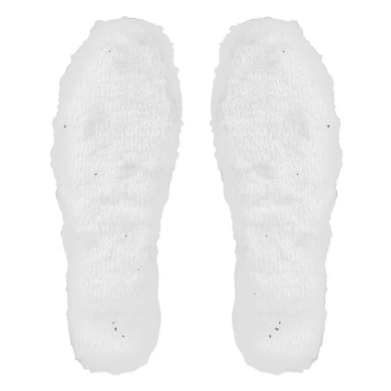 2025 Soft White Plush Insoles Keep Warm Thicken Shoe Pad Inserts for Rain Boots Snow Boots Running Shoes