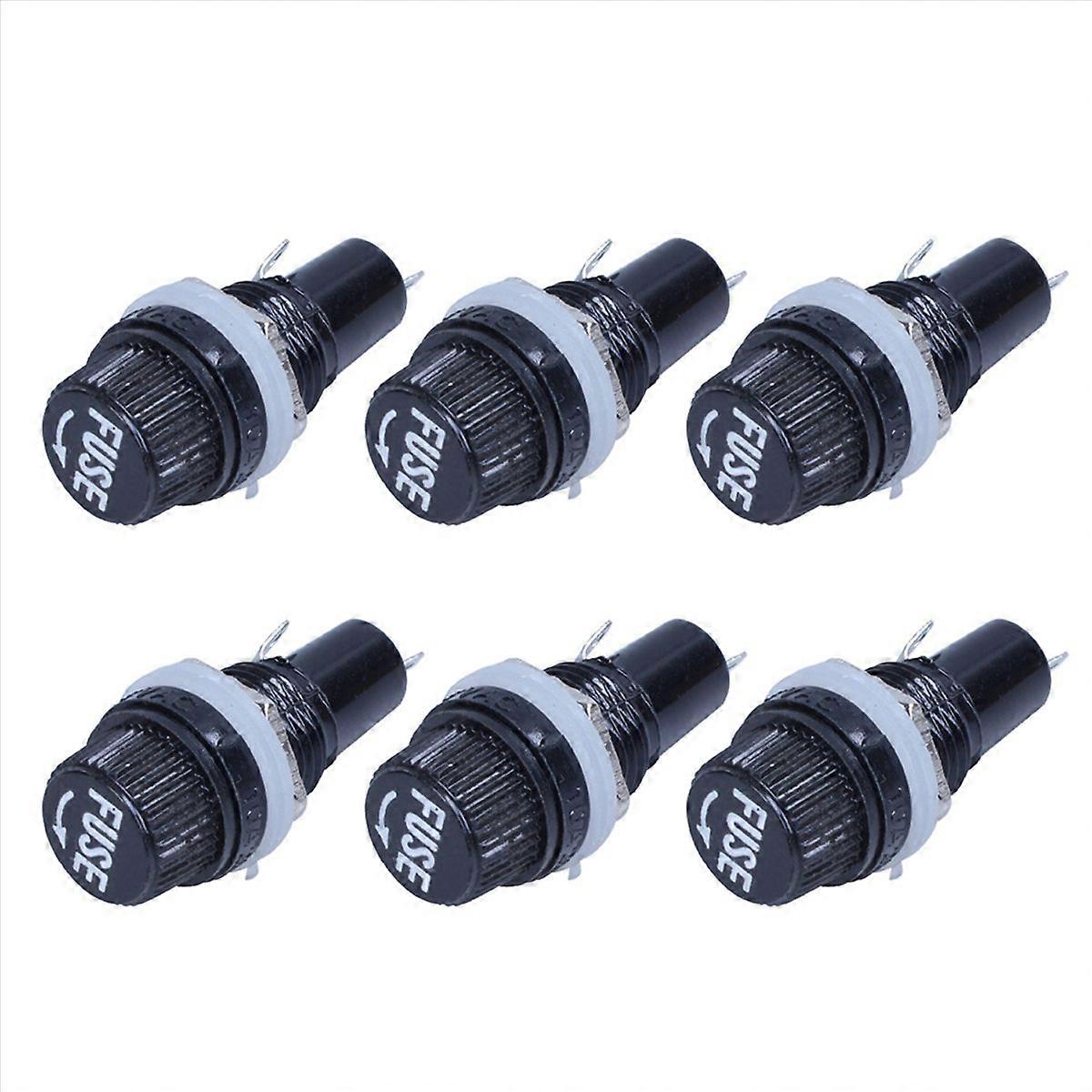 6pcs 12mm Thread with Welding Panel Mount Fuses Holder Socket for Fuses 5X20mm