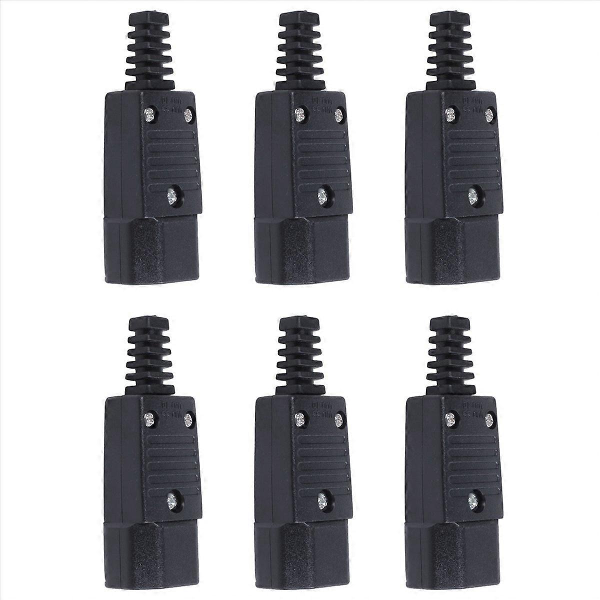 6X Black IEC-320 C14 Male Plug AC Power Inlet Socket Connector 250V 10A