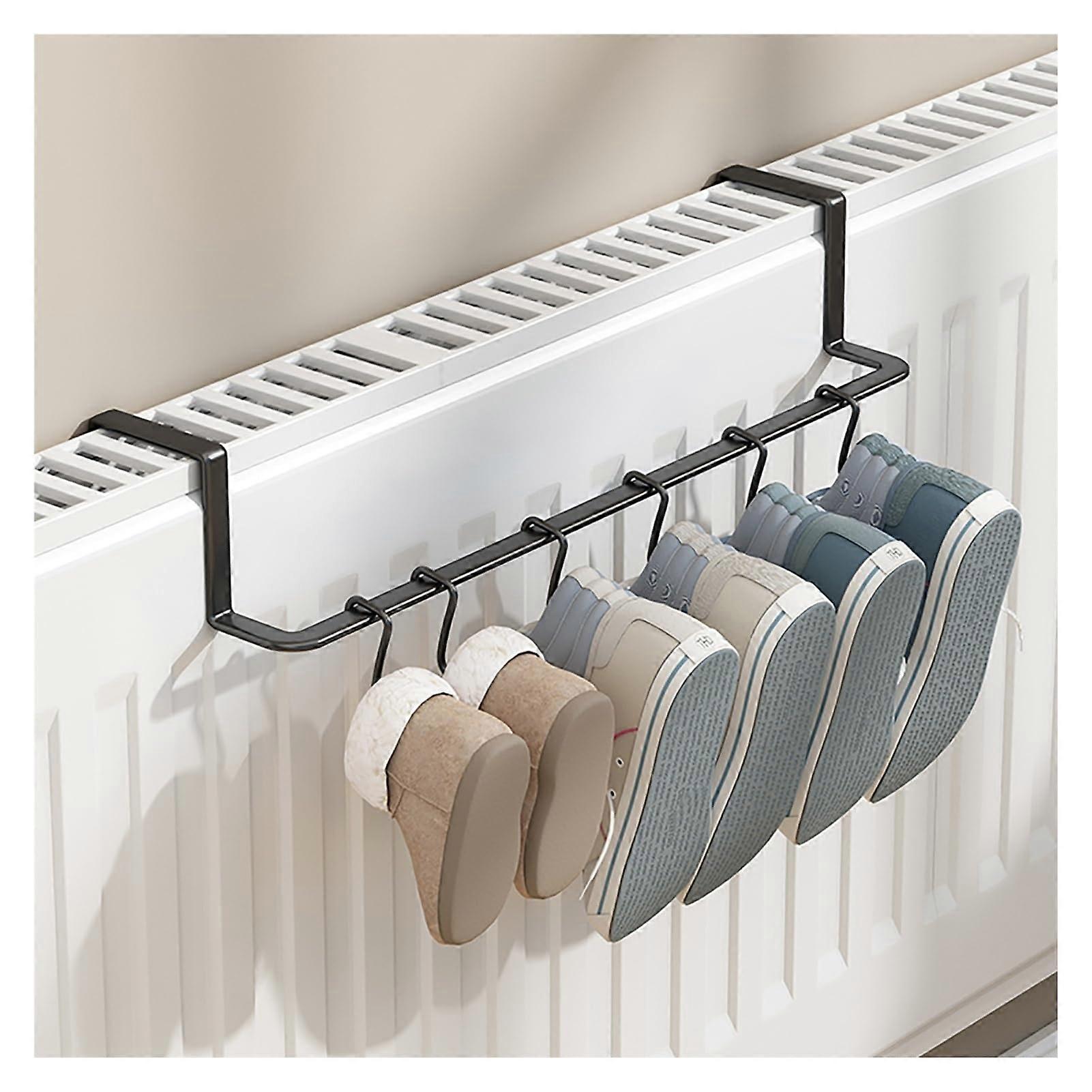 Radiator Clothes Drying Rack with Hooks for Towels Underwear Shoes Fits Railings Windows