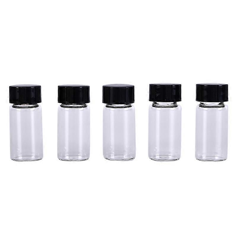 5Pcs 5Ml Small Cute Lab Glass Vials Bottles Clear Containers With Screw Cap