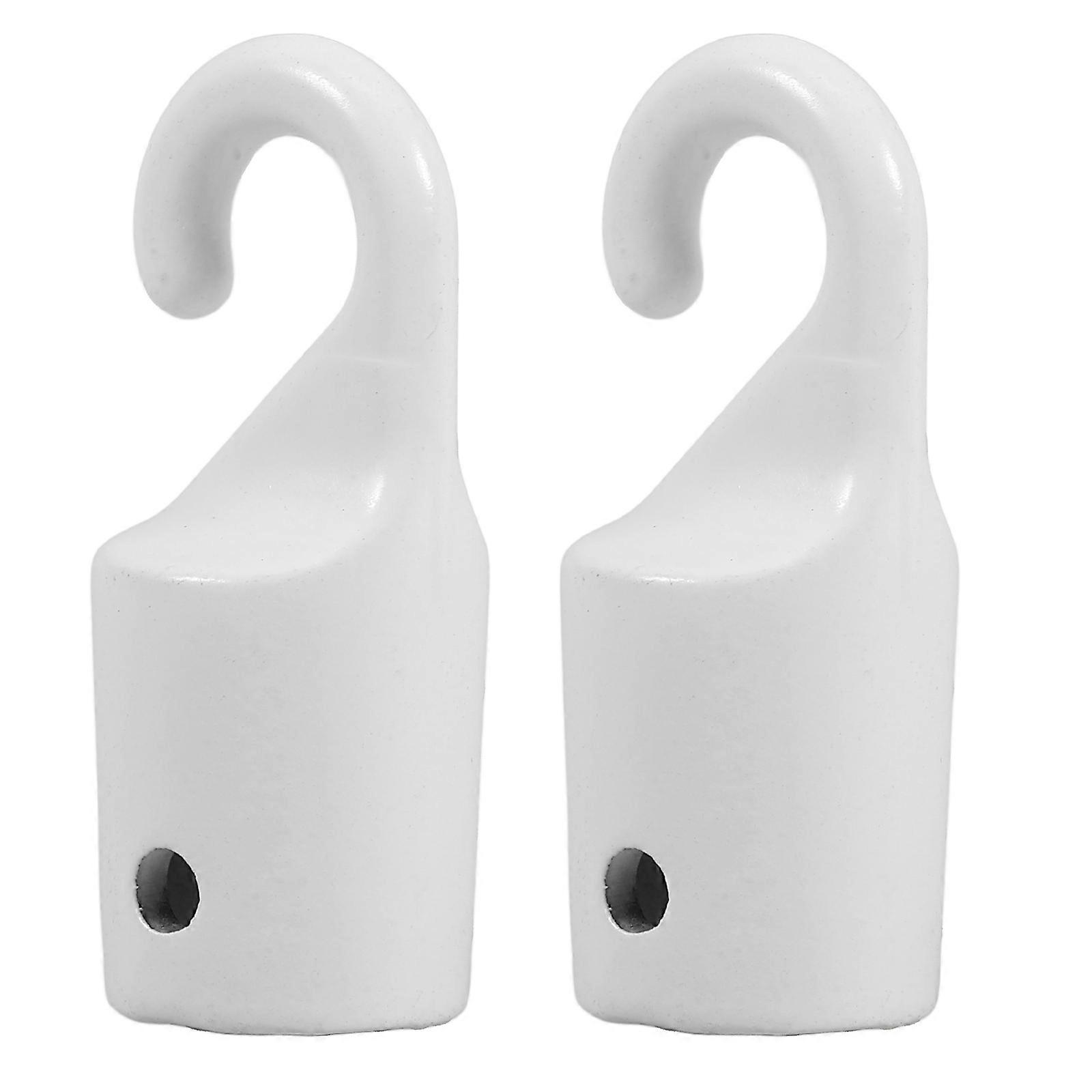White Blind Wand Hook for Curtain Blind Replacement 2Pcs Plastic
