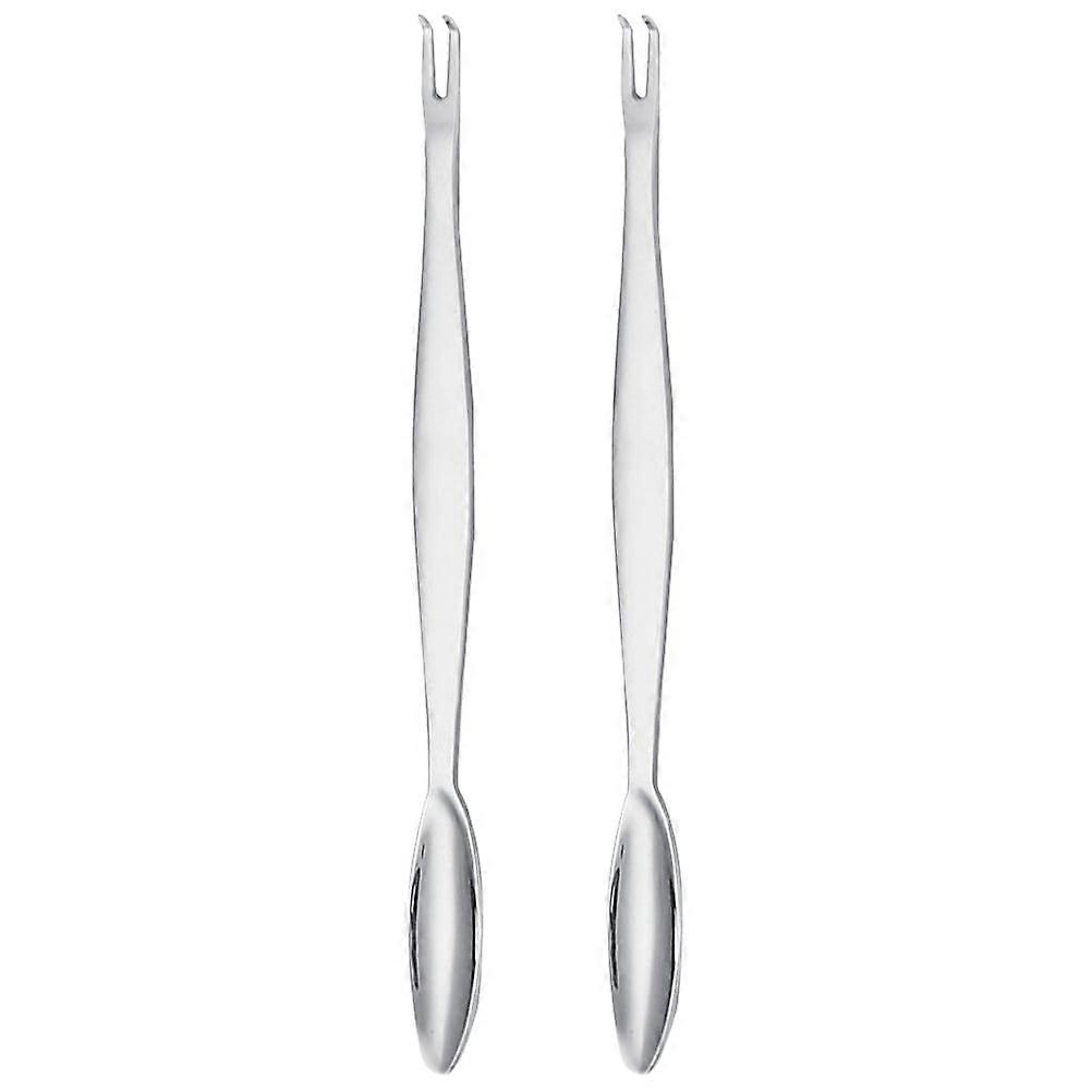 2 Pcs Crab Fork Stainless Steel Forks Seafood Pickle Multifunctional Multi-function Tools