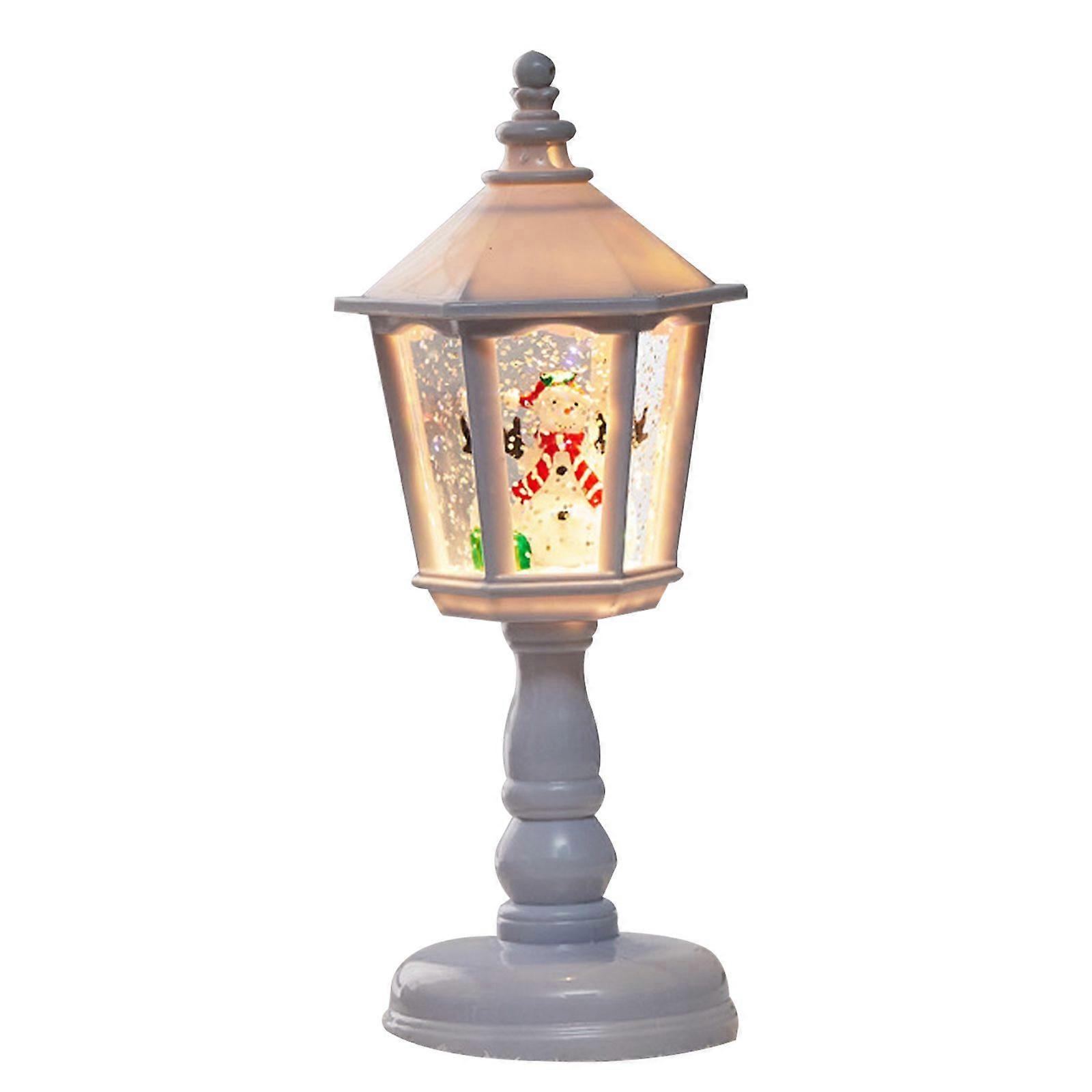 Lighted Snow Globe Christmas Lantern, Warm Light Lantern for Dining Table Fireplace Porch Window Sill NEW